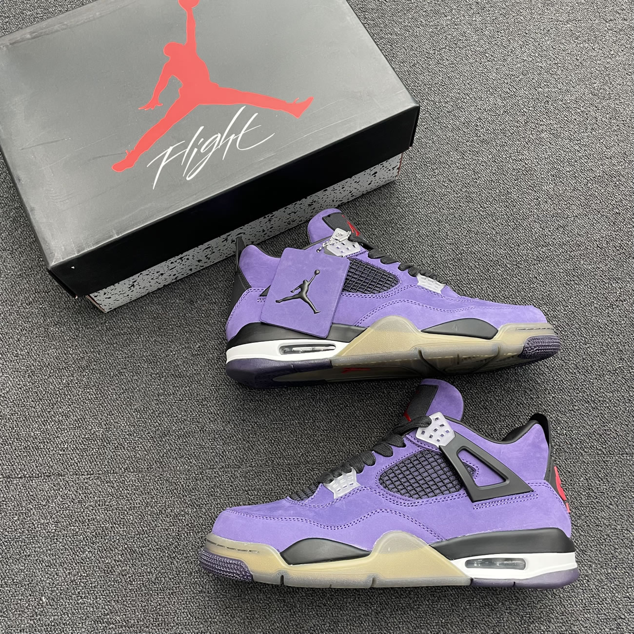 Travis Scott X Air Jordan 4 Retro Purple Aj4 766302 (3) - newkick.cc