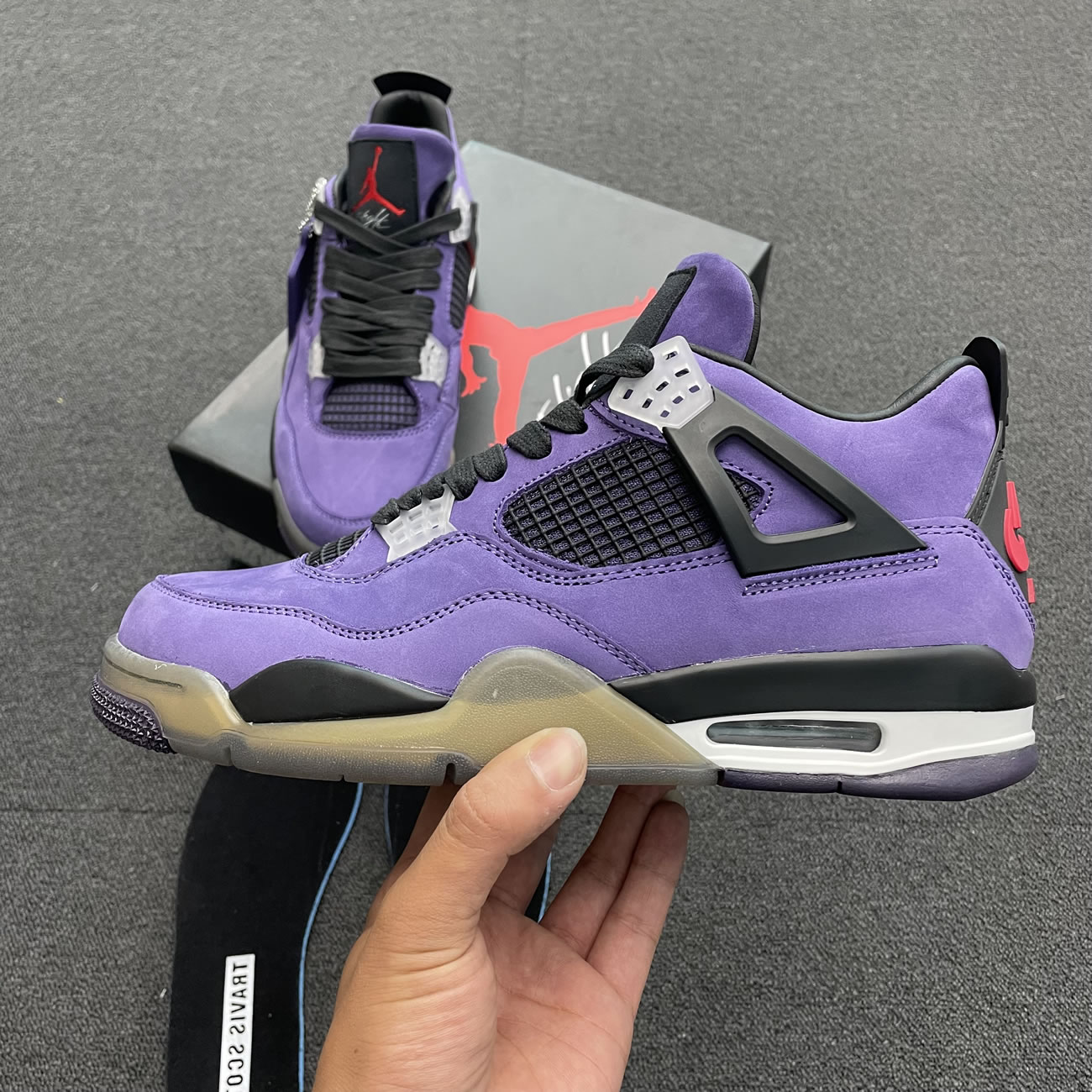 Travis Scott X Air Jordan 4 Retro Purple Aj4 766302 (9) - newkick.cc