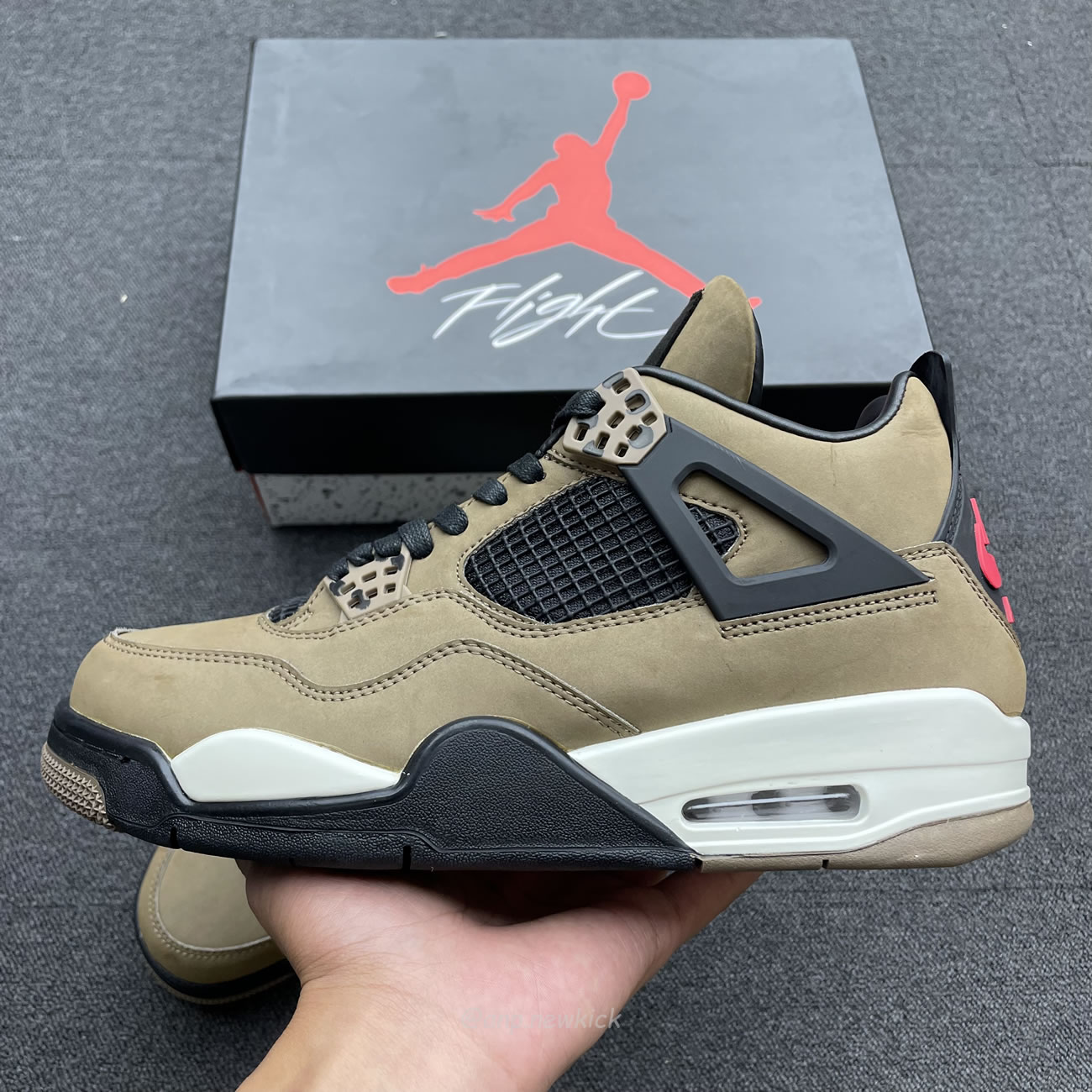 Air Jordan 4 X Travis Scott Olive Grey Black Aj4 882335 (3) - newkick.cc