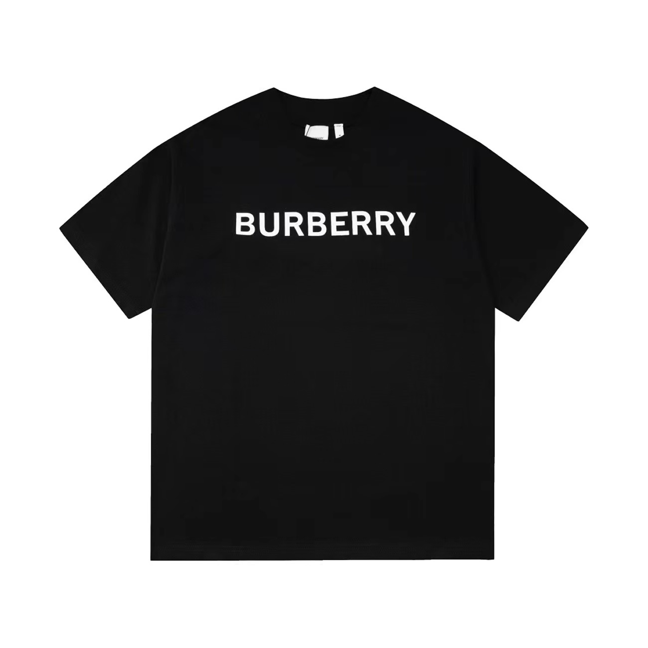 Burberry Logo Print Cotton Oversized T Shirt Black Blue White Aw22 (1) - newkick.cc