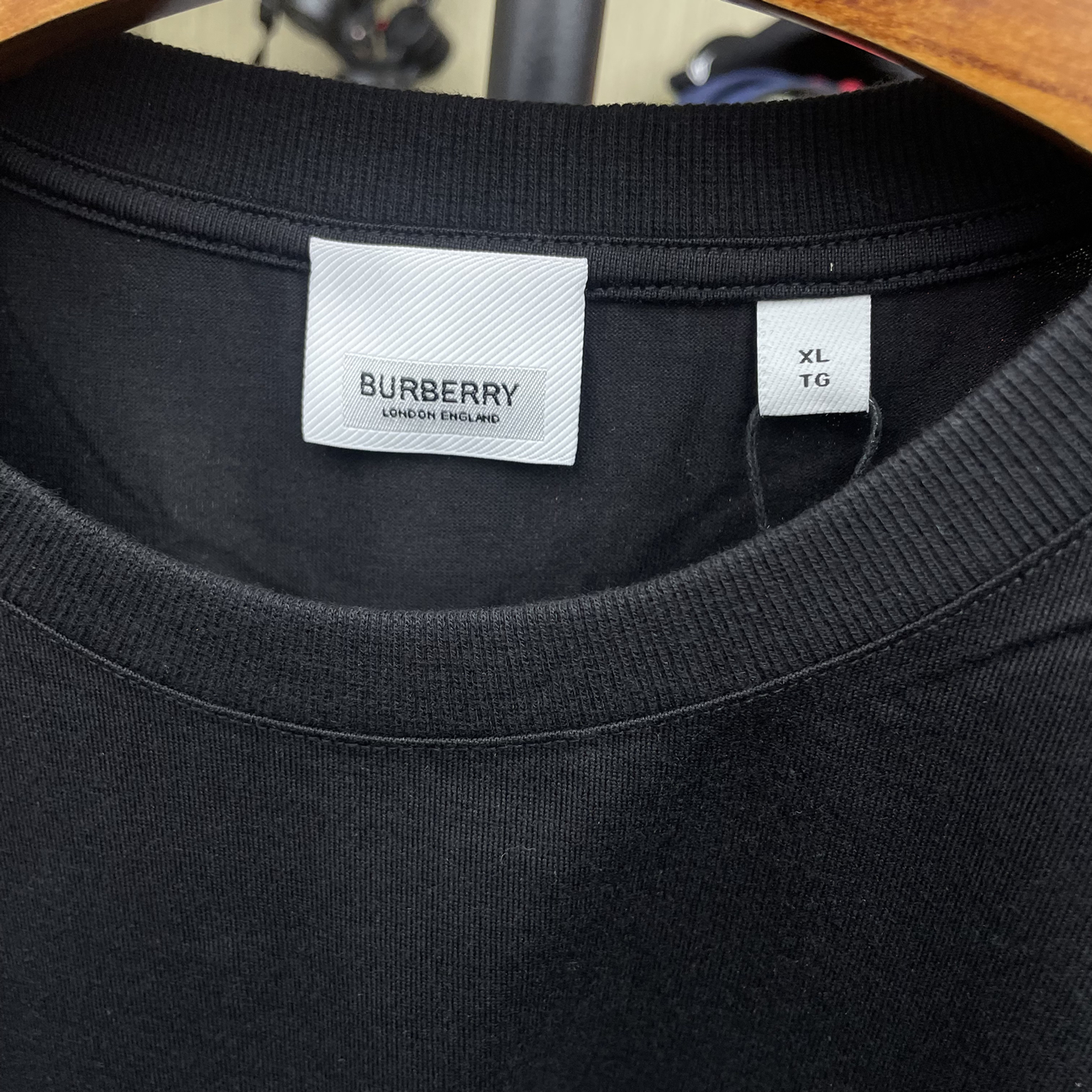 Burberry Logo Print Cotton Oversized T Shirt Black Blue White Aw22 (6) - newkick.cc