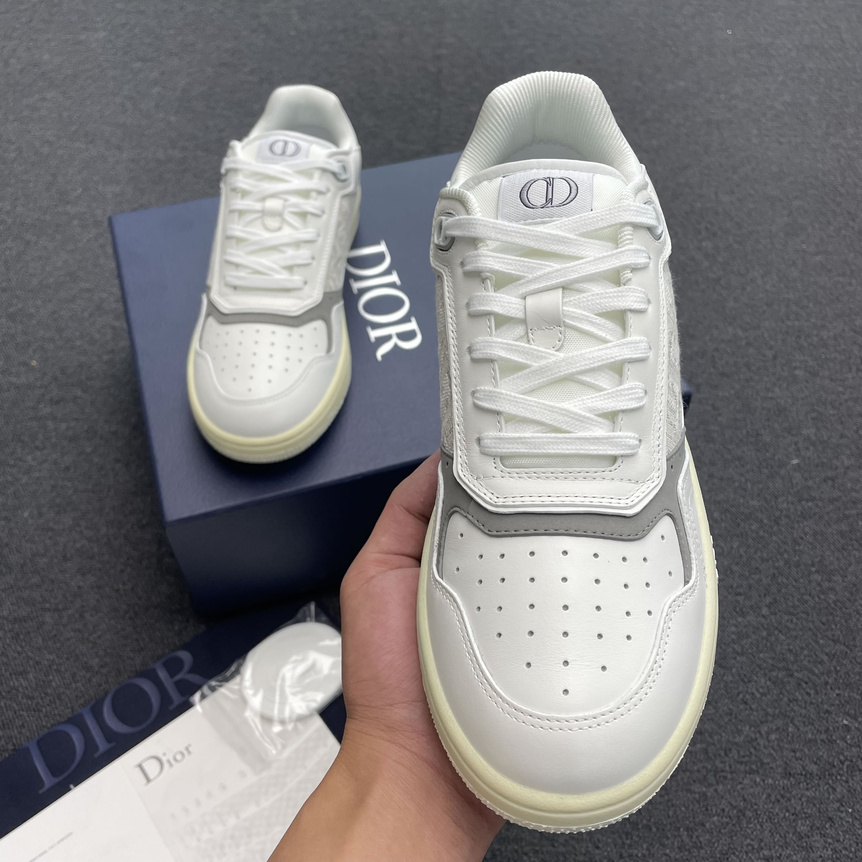 Dior B27 Low Gray White Beige Black 3sn272zir H165 H173 H965 H068 (17) - newkick.cc