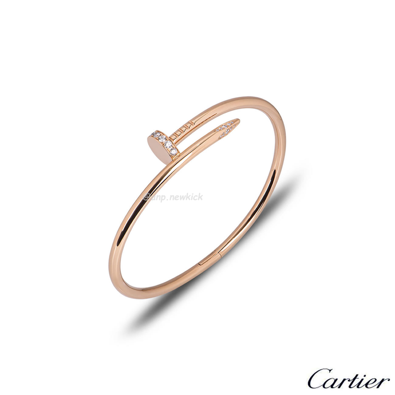 Cartier Rose Gold Silver Diamond Juste Un Clou Bracelet Size 16 B6048516 (1) - newkick.cc