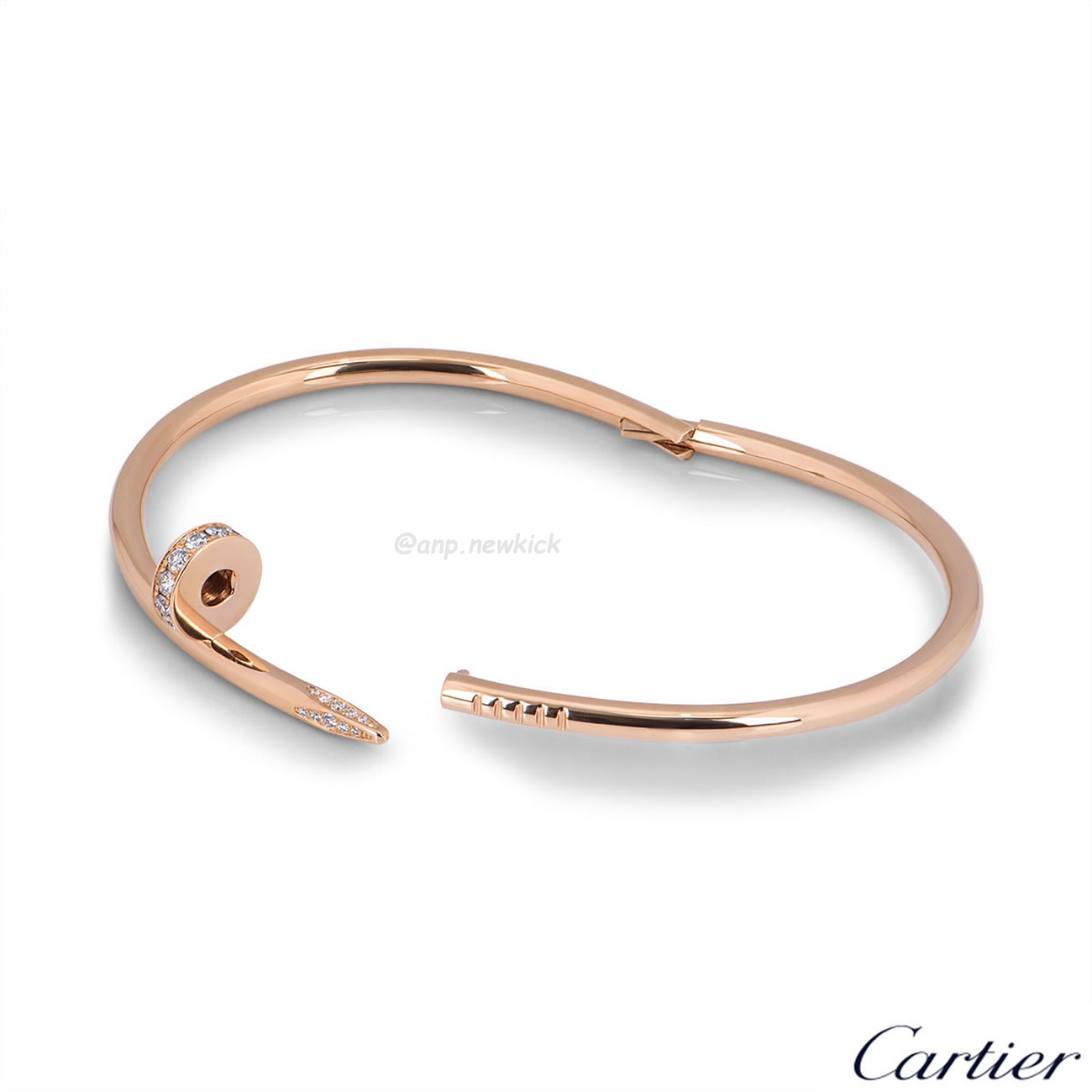 Cartier Rose Gold Silver Diamond Juste Un Clou Bracelet Size 16 B6048516 (6) - newkick.cc