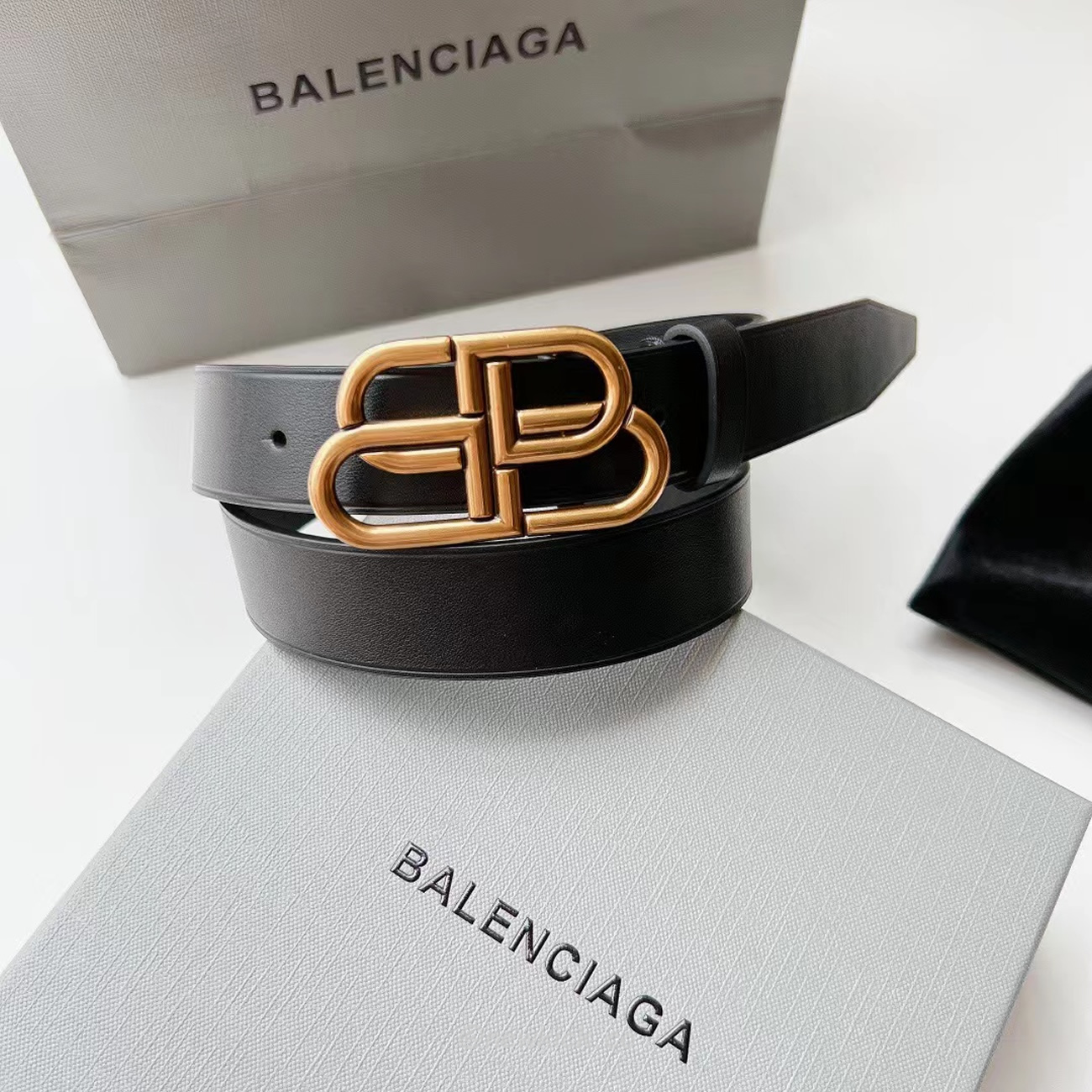 Balenciaga Bb Logo Belt (4) - newkick.cc