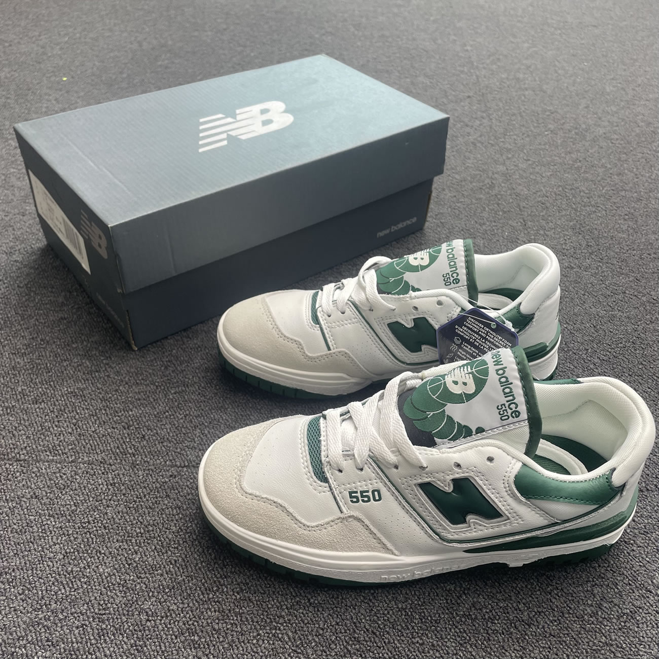 New Balance 550 White Green Bb550wt1 (6) - newkick.cc