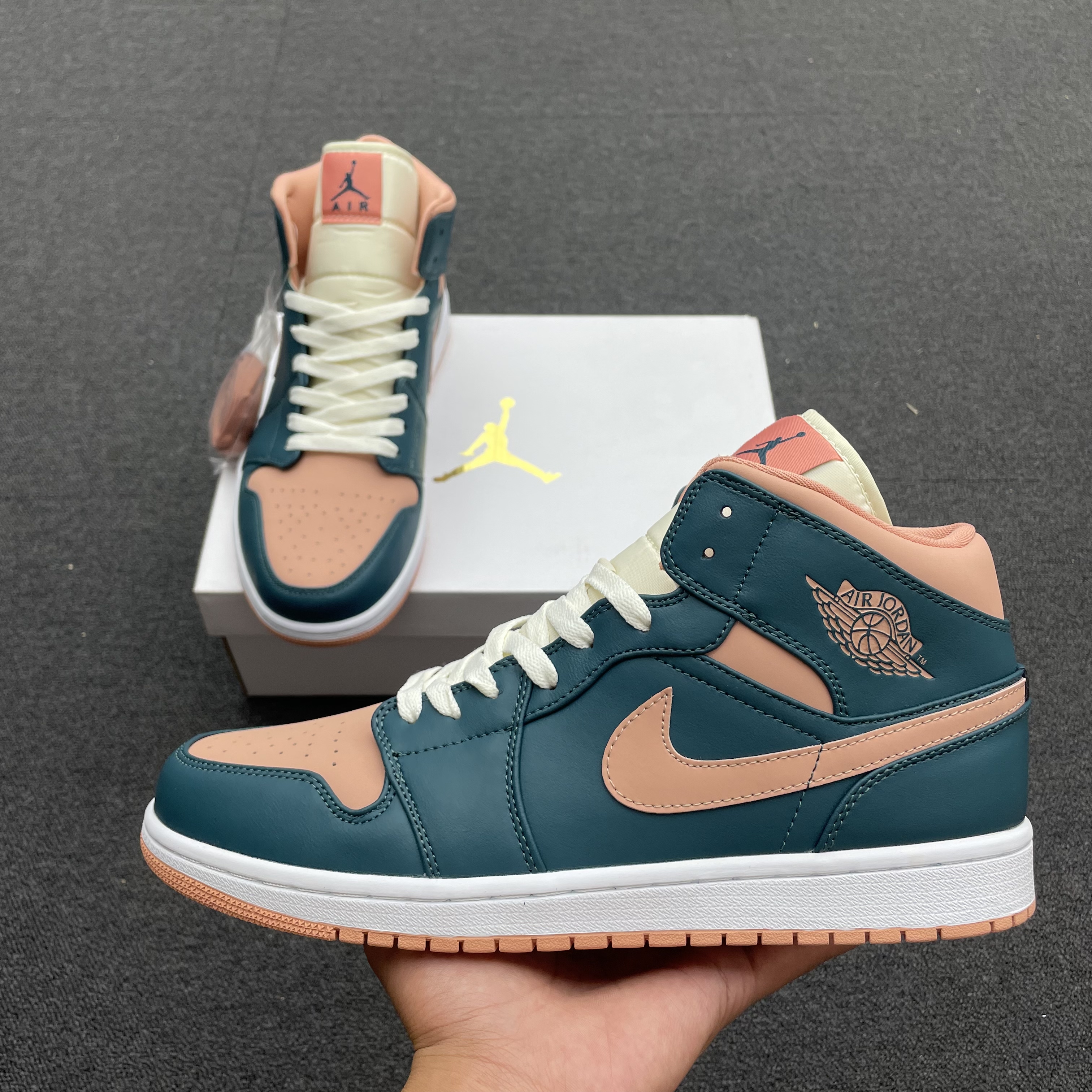 Air Jordan 1 Mid Dark Teal Green Bq6472 308 (13) - newkick.cc