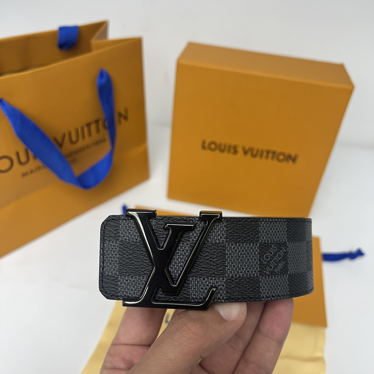 Lv Initiales 95cm 125cm Damier Black Belt (6) - newkick.cc