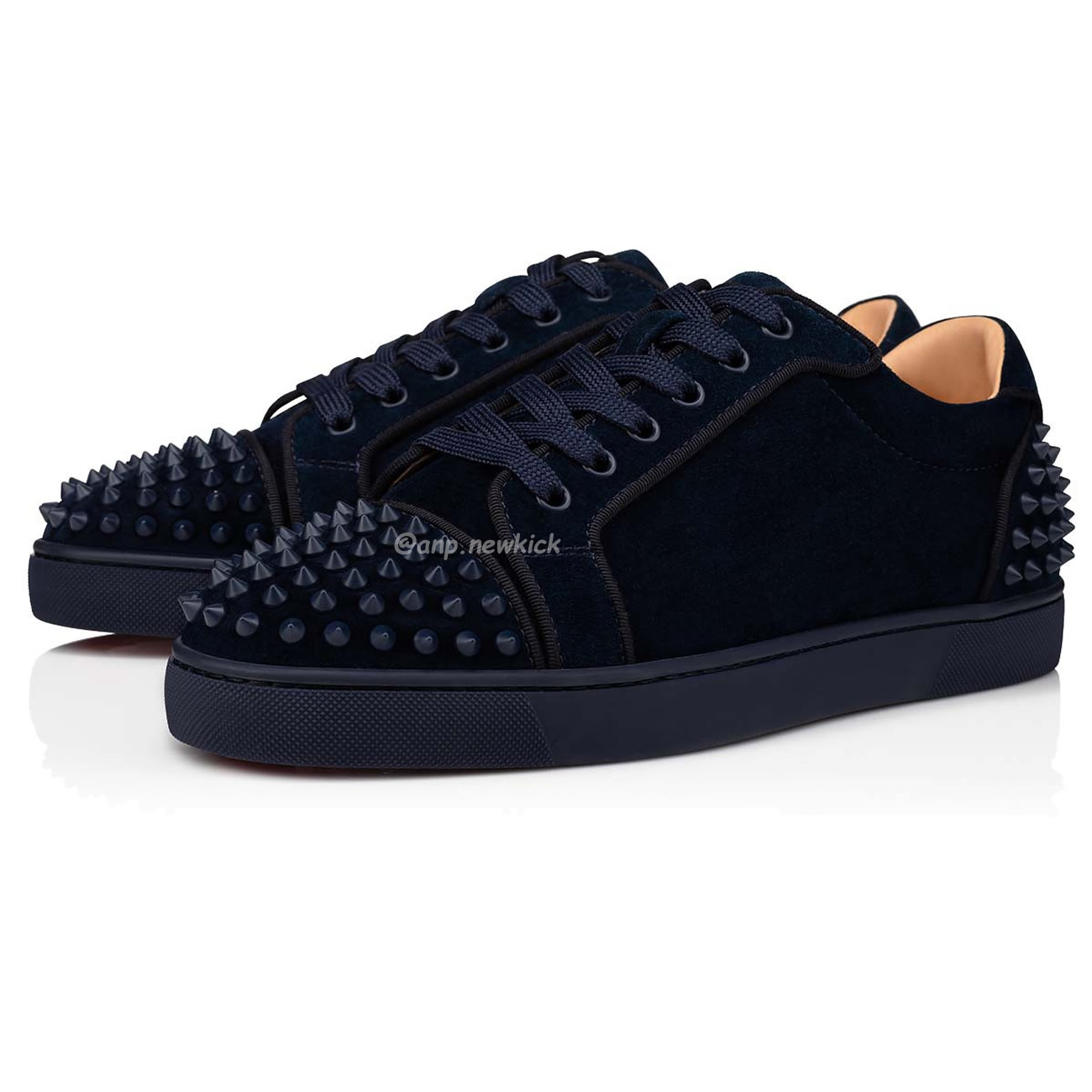 Christian Louboutin Rivet Shoe Blue Suede Calf (10) - newkick.cc