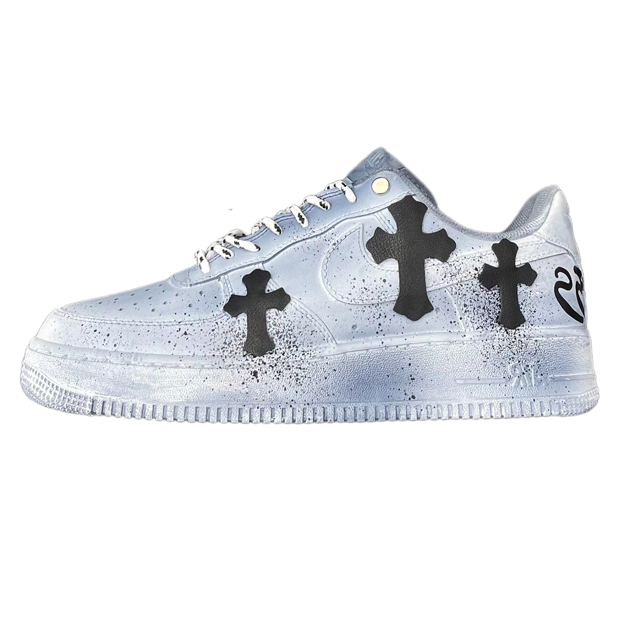 Custom Shoes Chrome X Nike Air Force 1 Dipped Reflective (1) - newkick.cc