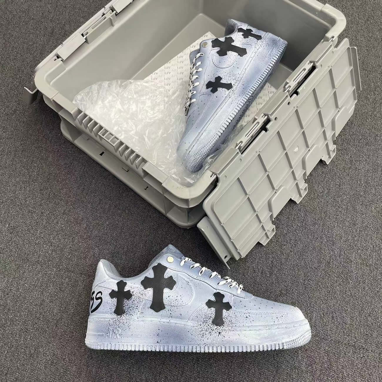 Custom Shoes Chrome X Nike Air Force 1 Dipped Reflective (5) - newkick.cc