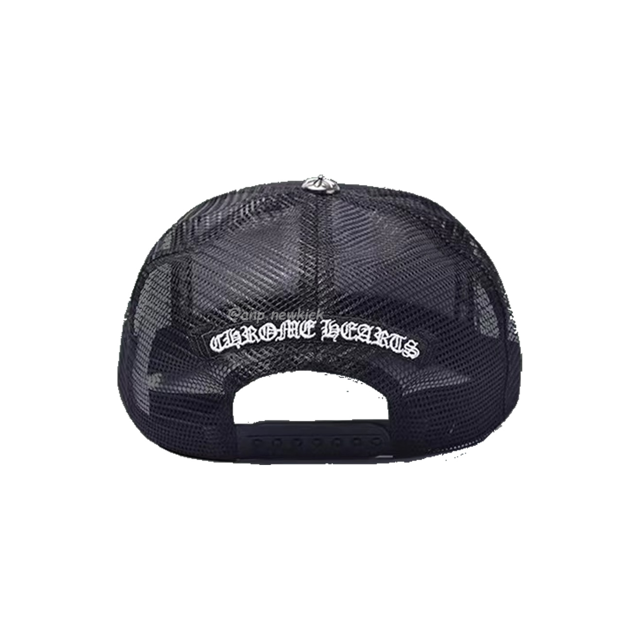 Chrome Hearts Tri Cross Black White Red Trucker Hat (6) - newkick.cc