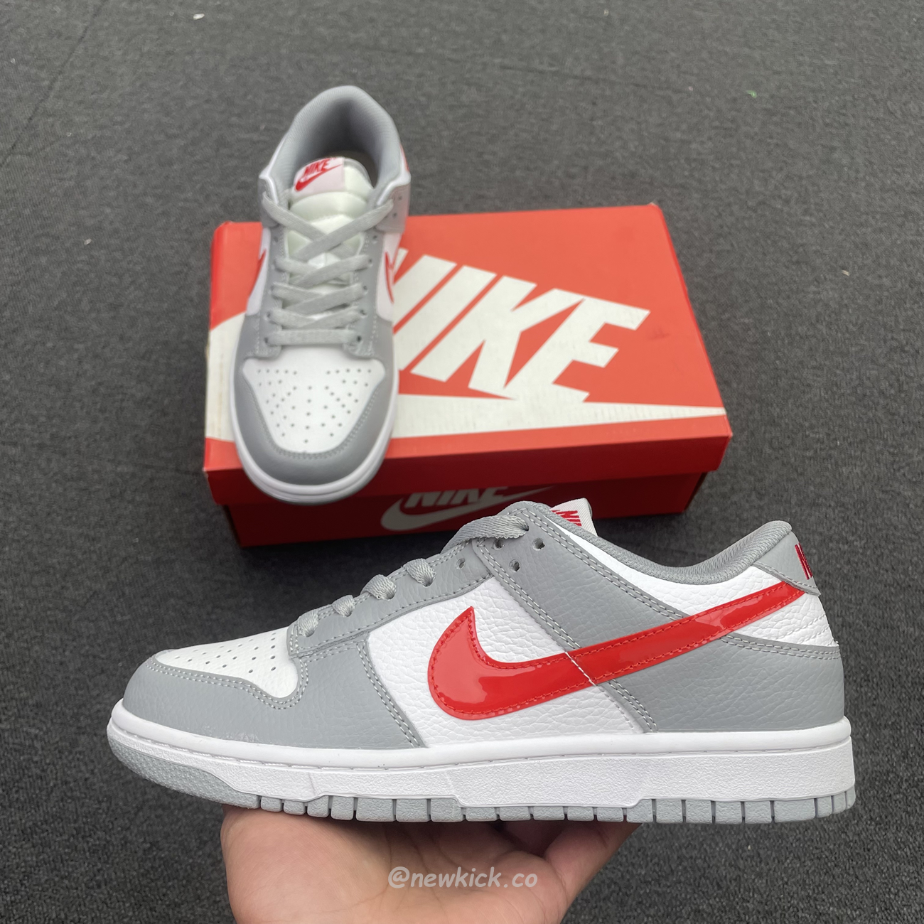 Nike Dunk Low White Wolf Grey University Red Gs Dv7149 001 (11) - newkick.cc