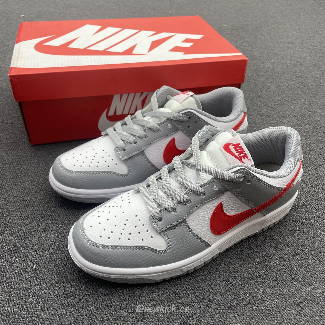 Nike Dunk Low White Wolf Grey University Red Gs Dv7149 001 (12) - newkick.cc