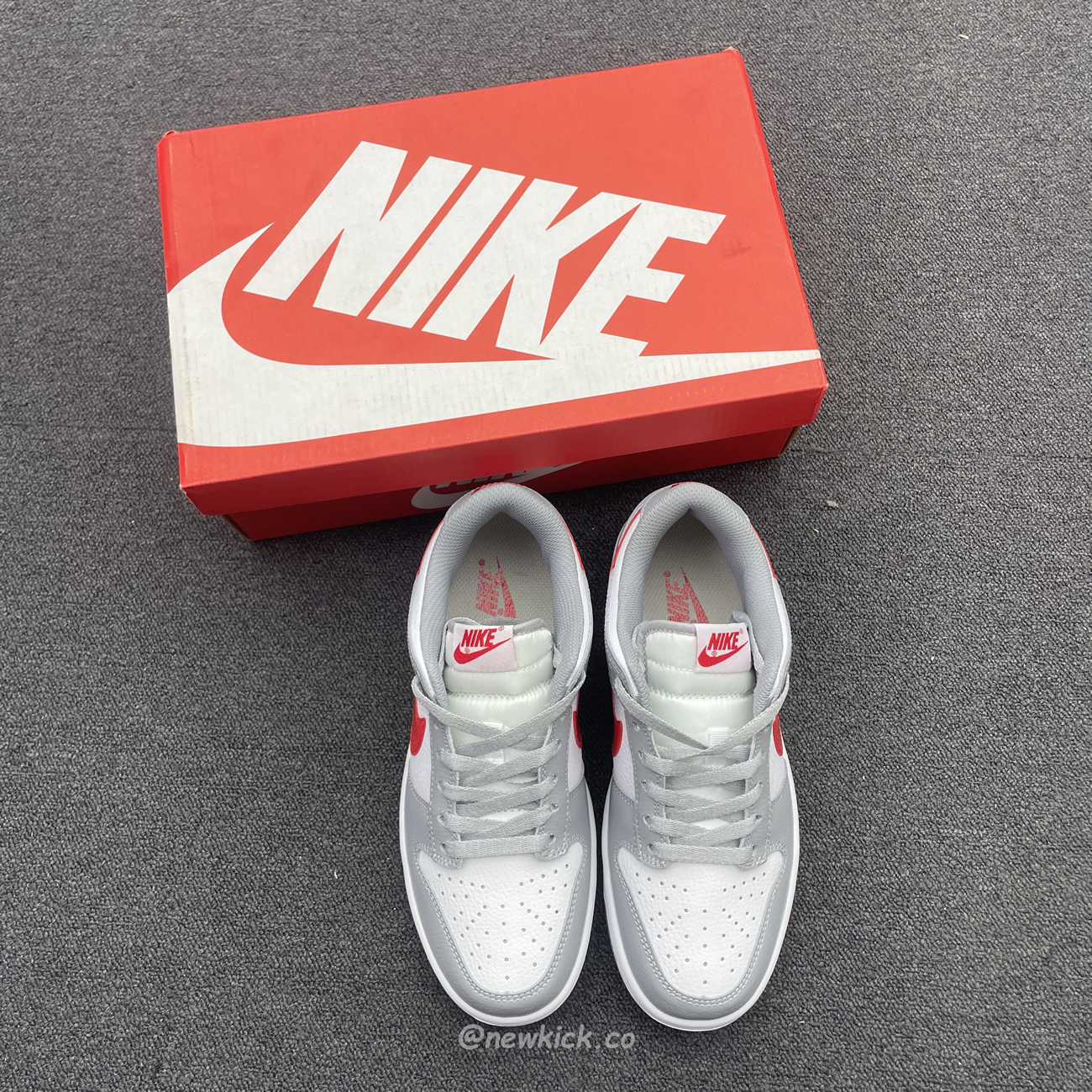 Nike Dunk Low White Wolf Grey University Red Gs Dv7149 001 (13) - newkick.cc