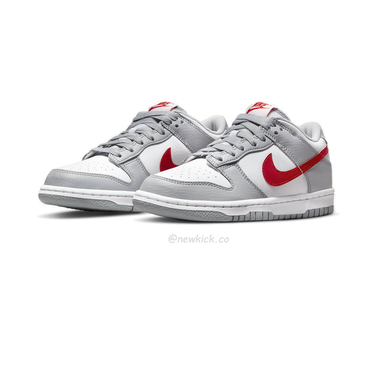 Nike Dunk Low White Wolf Grey University Red Gs Dv7149 001 (5) - newkick.cc