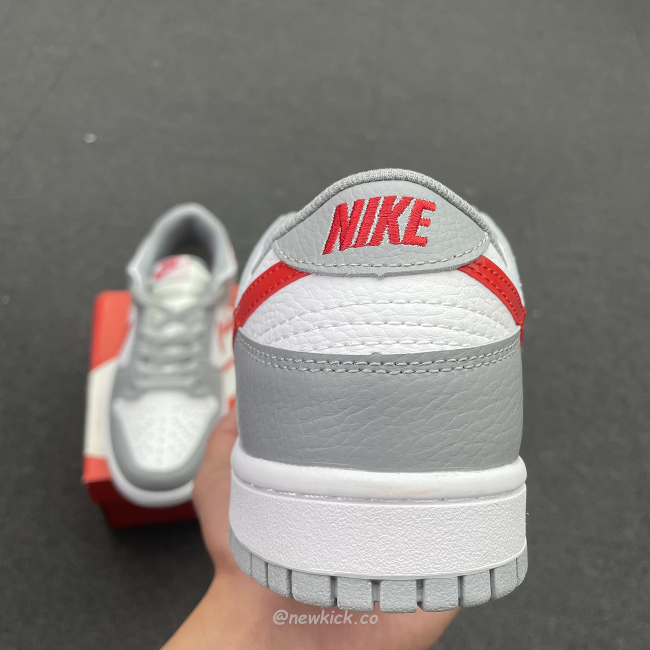 Nike Dunk Low White Wolf Grey University Red Gs Dv7149 001 (9) - newkick.cc