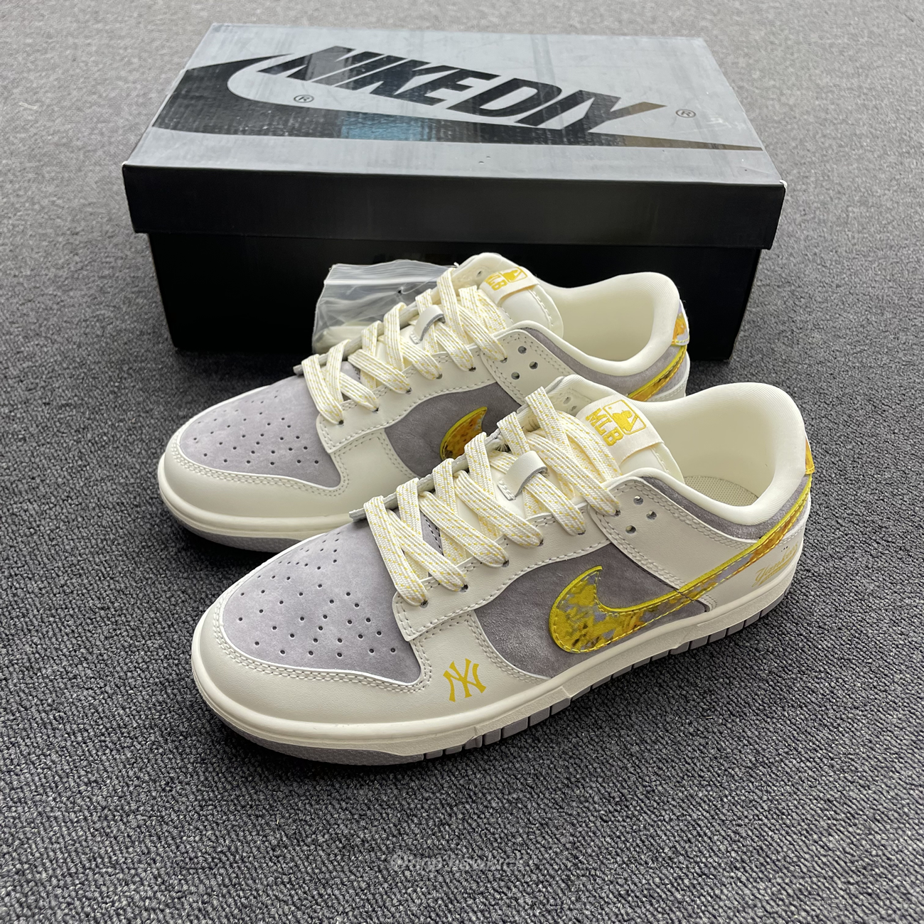 Nike Sb Dunk Low Mlb Off White Yellow Dark Grey Fc1688 117 (6) - newkick.cc