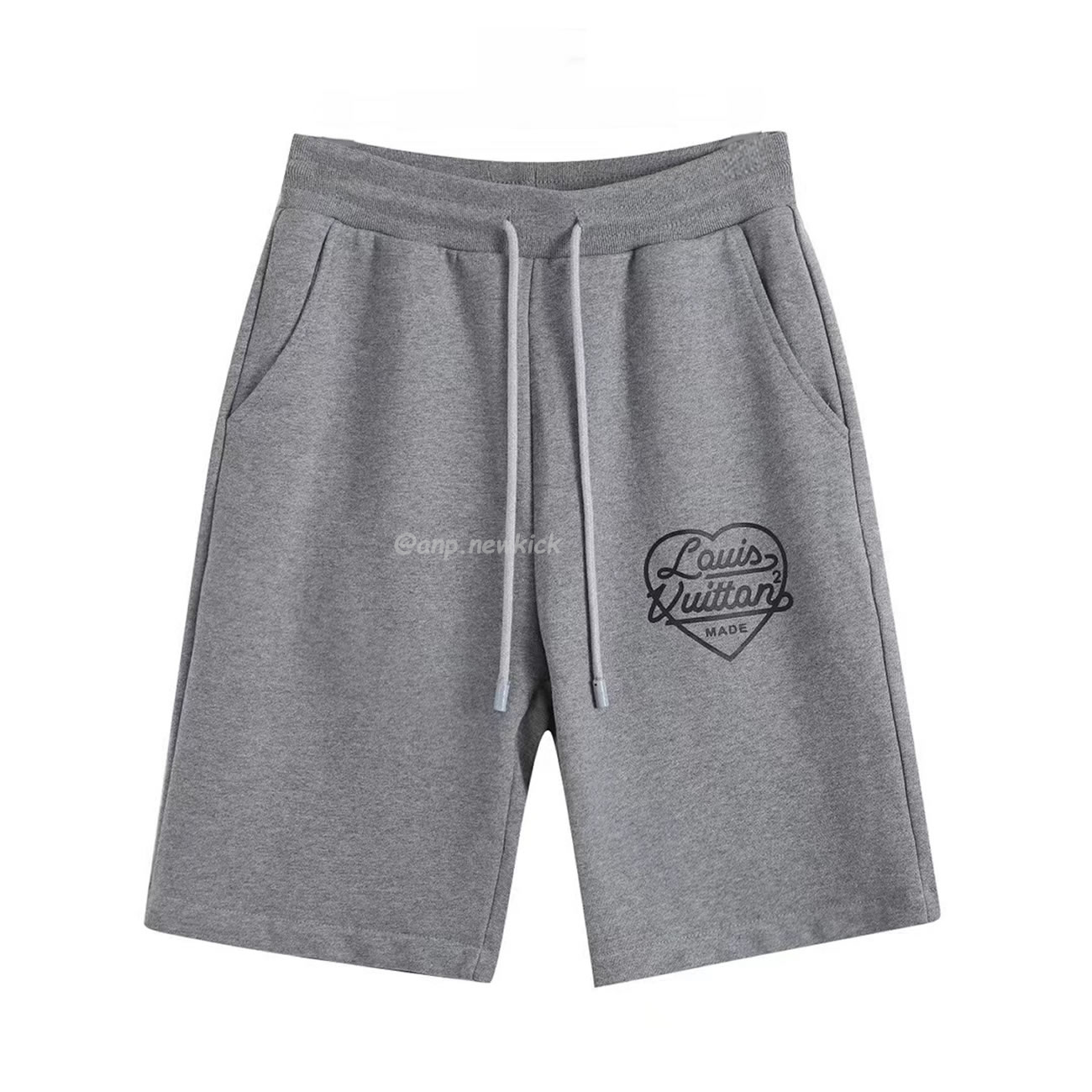 Louis Vuitton X Nigo Printed Heart Short Light Grey Fw21 (1) - newkick.cc