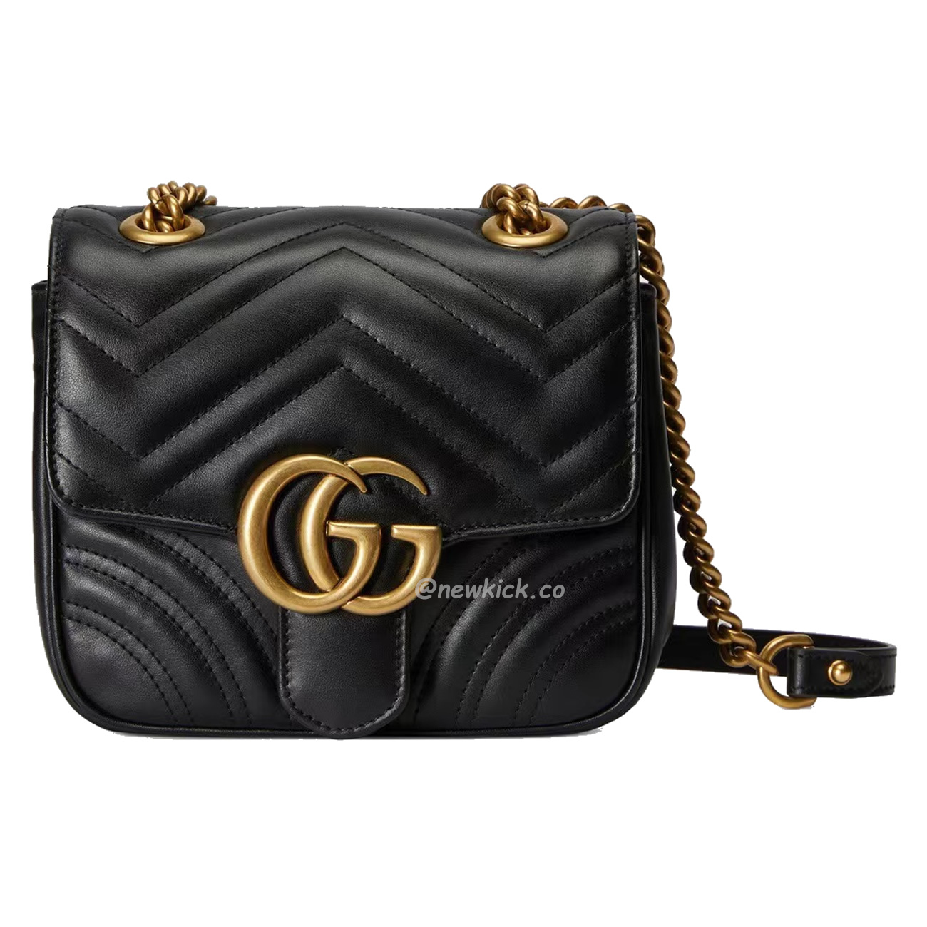 Gucci Gg Marmont Mini Shoulder Bag Matelasse Chevron Black (1) - newkick.cc