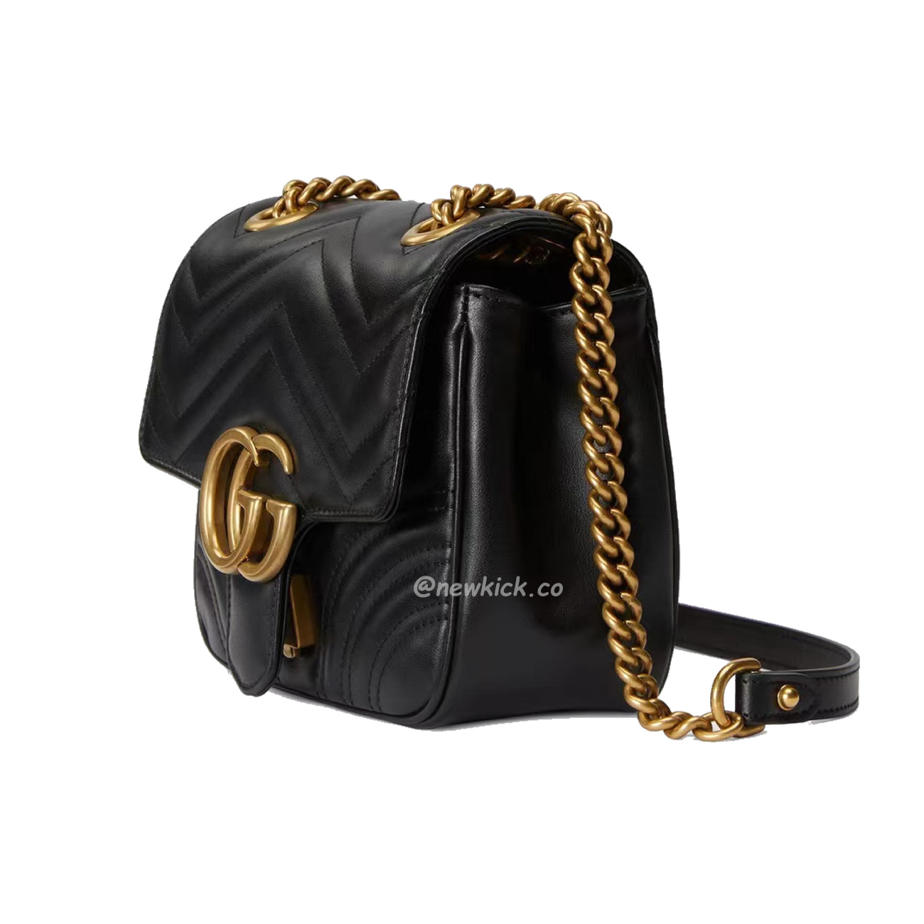 Gucci Gg Marmont Mini Shoulder Bag Matelasse Chevron Black (11) - newkick.cc