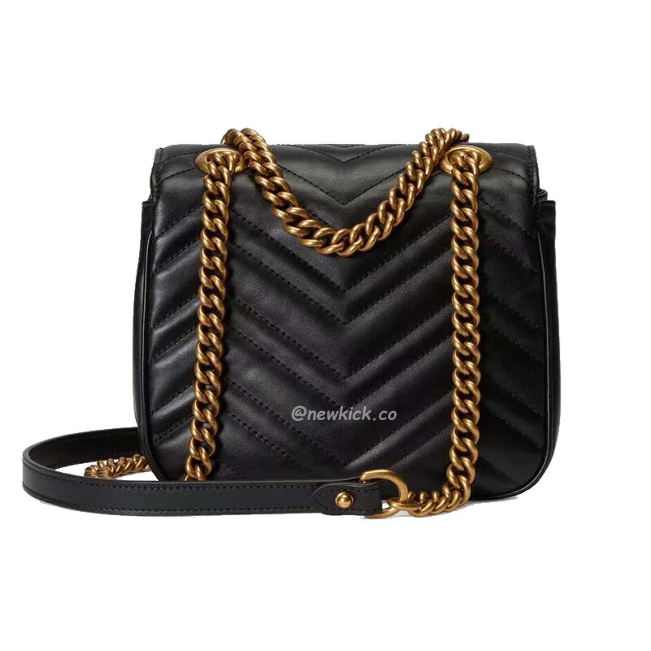 Gucci Gg Marmont Mini Shoulder Bag Matelasse Chevron Black (6) - newkick.cc