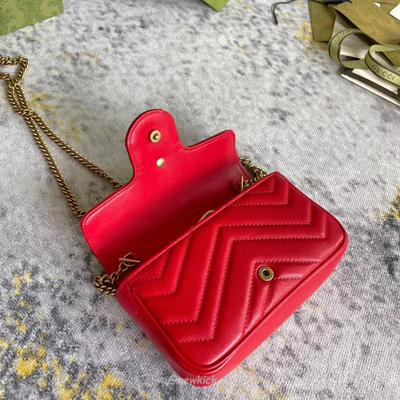 Gucci Gg Marmont Matelasse Super Mini Bag Red (11) - newkick.cc