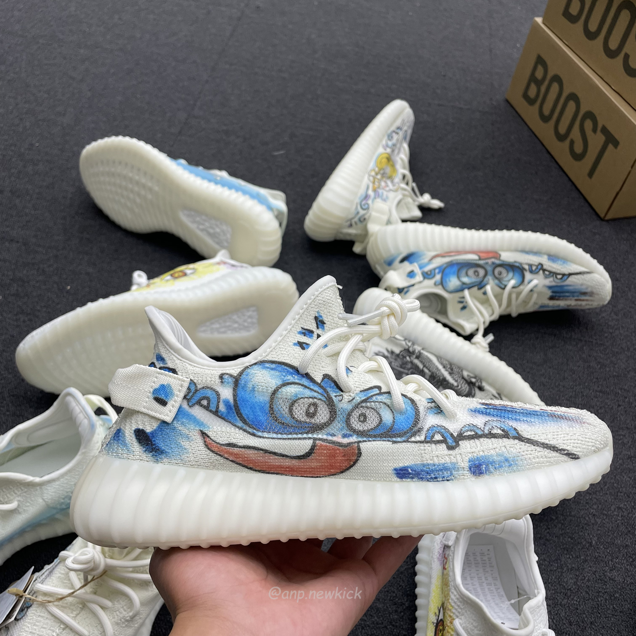 Adidas Yeezy Boost 350 V2 Bone Graffiti Hq6316 (4) - newkick.cc