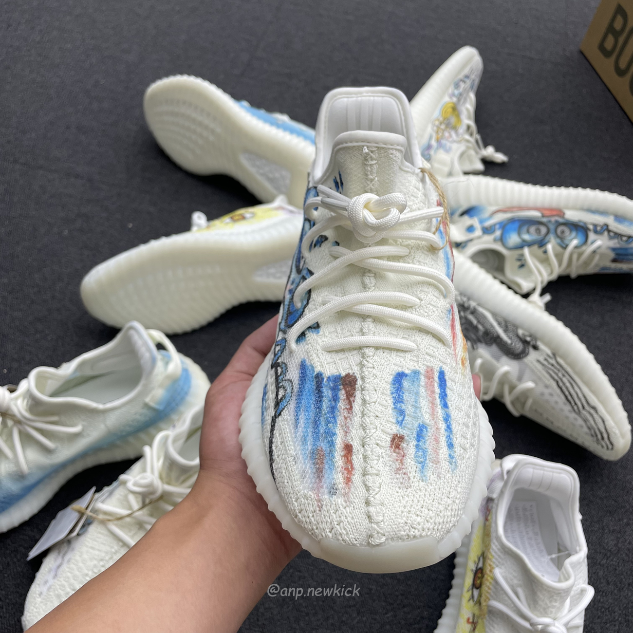 Adidas Yeezy Boost 350 V2 Bone Graffiti Hq6316 (5) - newkick.cc