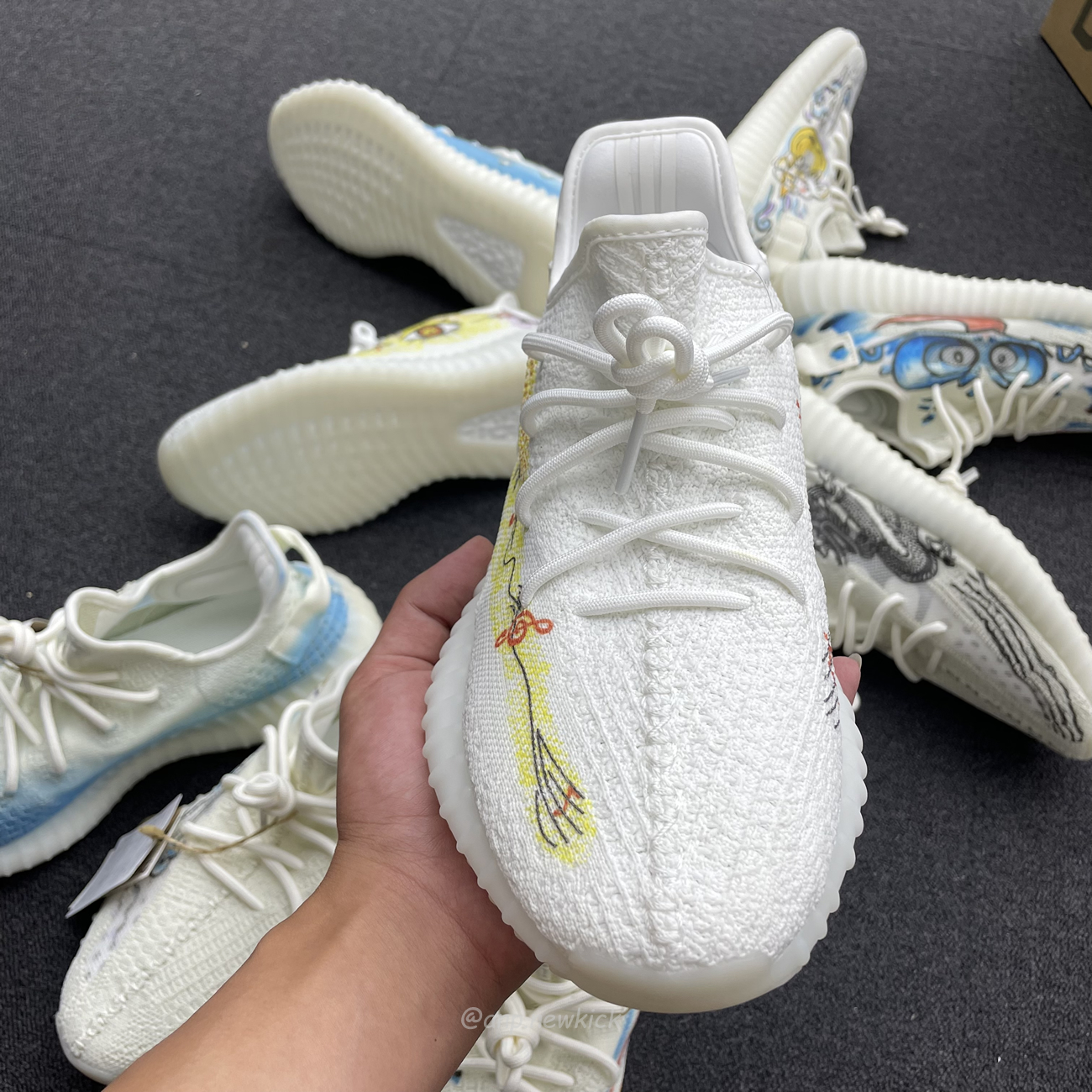 Adidas Yeezy Boost 350 V2 Bone Graffiti Hq6316 (9) - newkick.cc