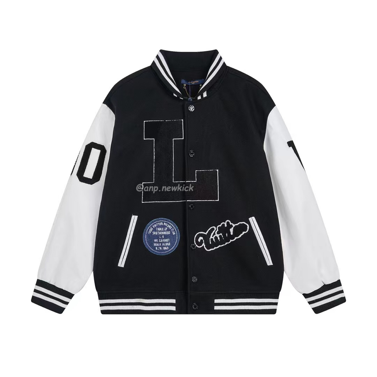 Louis Vuitton Black L Patch Varsity Jacket (1) - newkick.cc