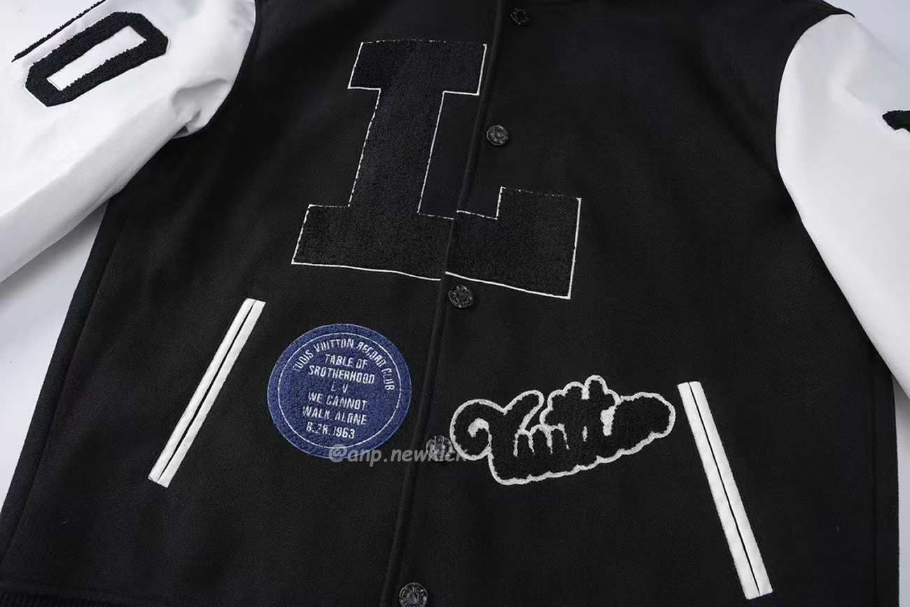 Louis Vuitton Black L Patch Varsity Jacket (5) - newkick.cc