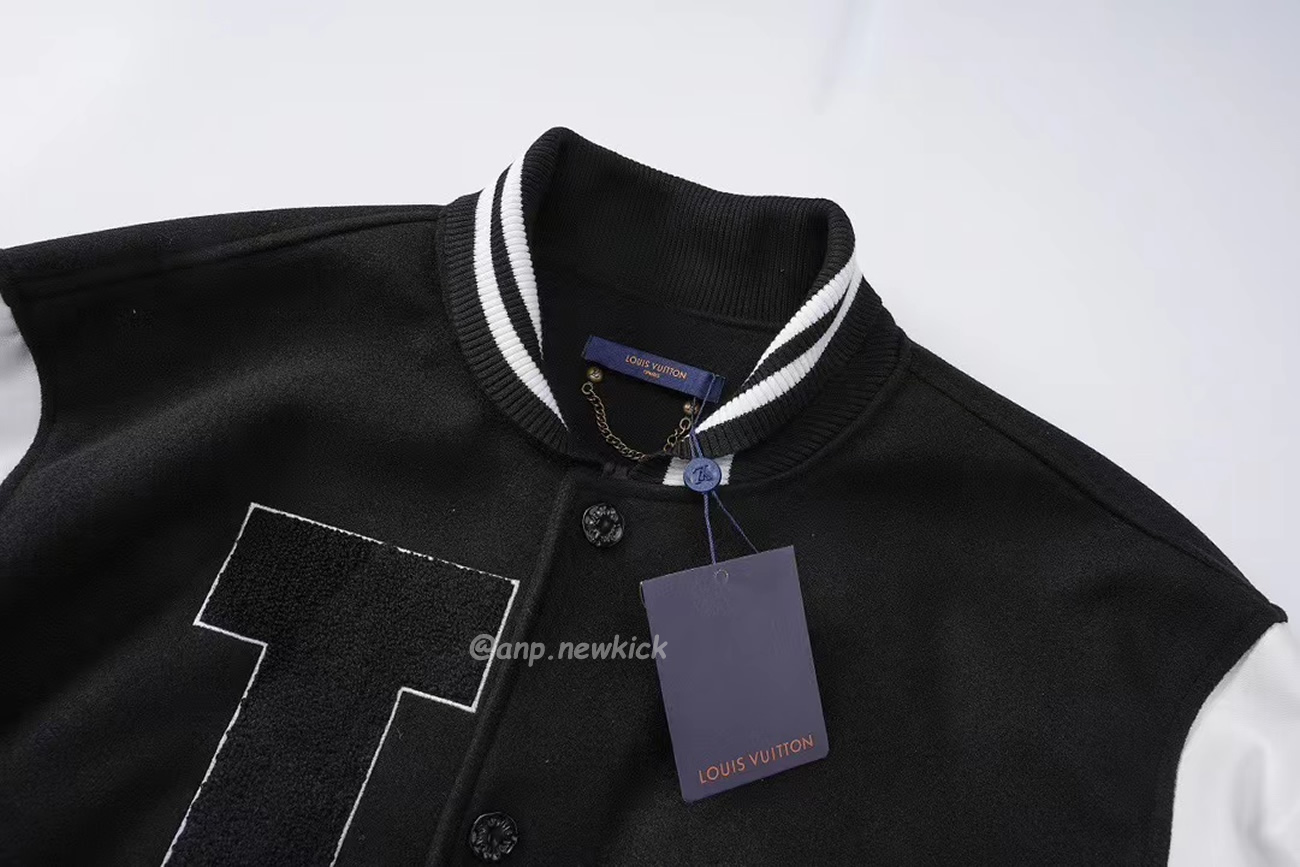 Louis Vuitton Black L Patch Varsity Jacket (9) - newkick.cc