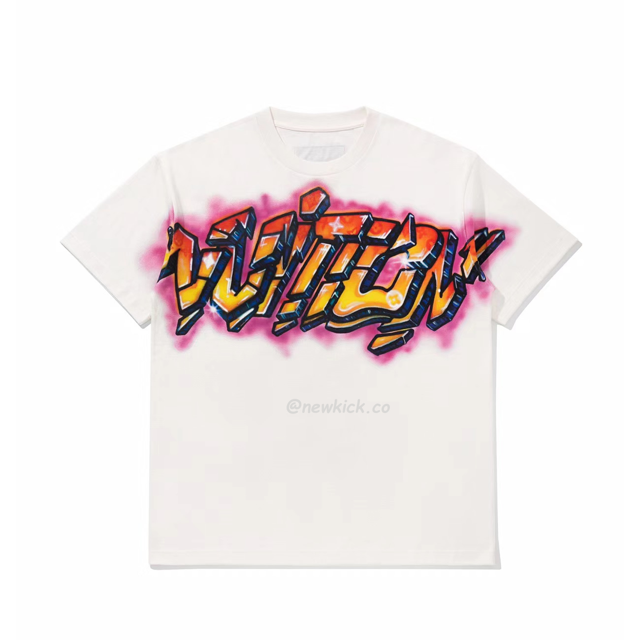 Louis Vuitton Graffiti T Shirt Milky White (1) - newkick.cc