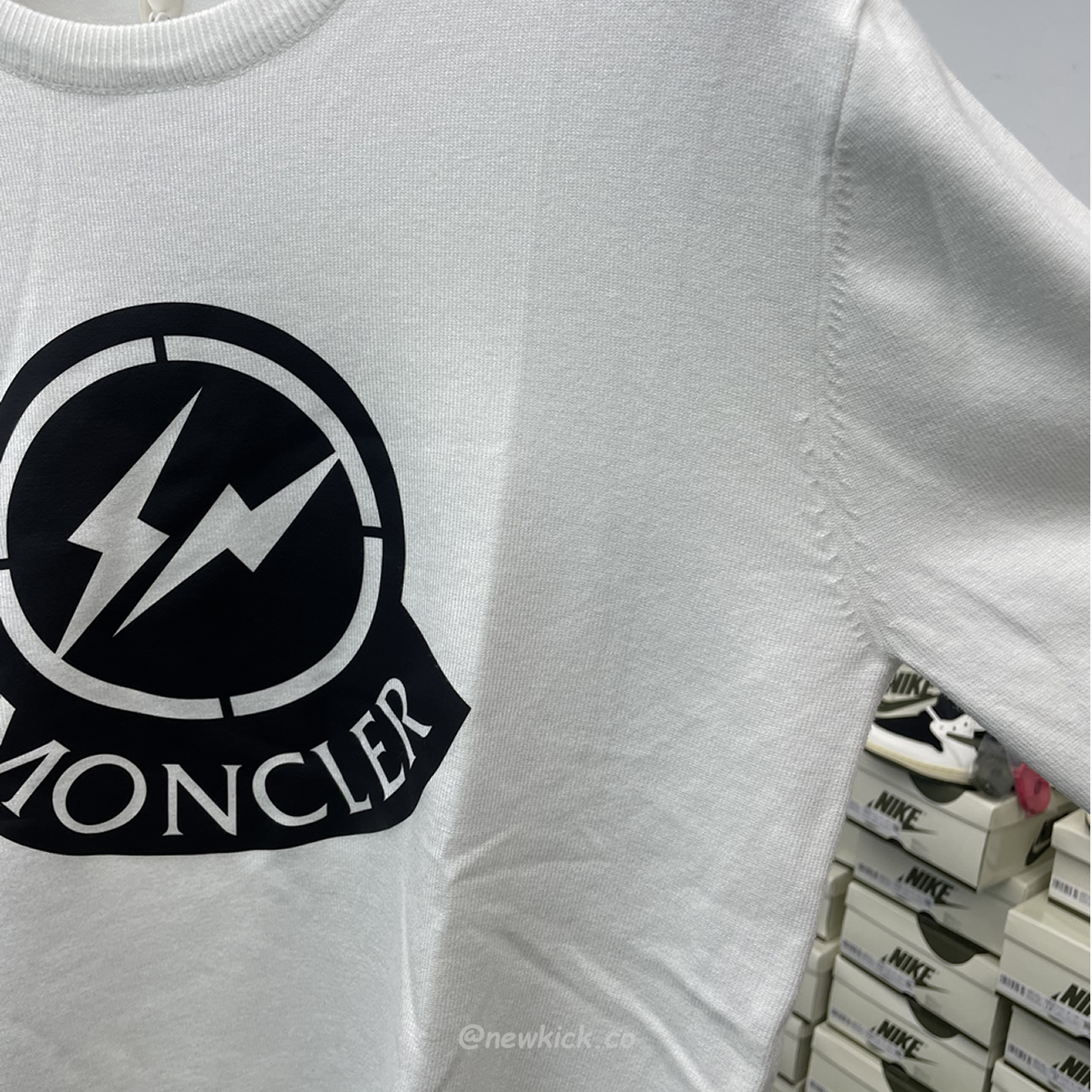 Moncler 2022 Crew Neck Pullover T Shirt Print White (3) - newkick.cc