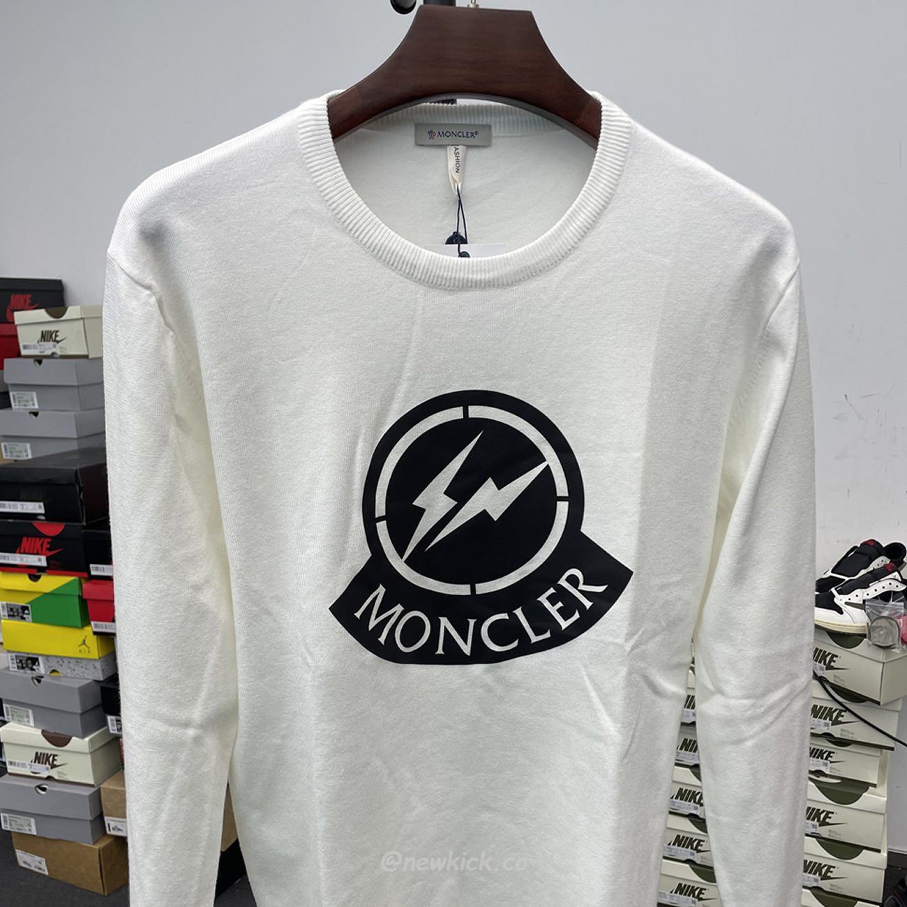 Moncler 2022 Crew Neck Pullover T Shirt Print White (5) - newkick.cc