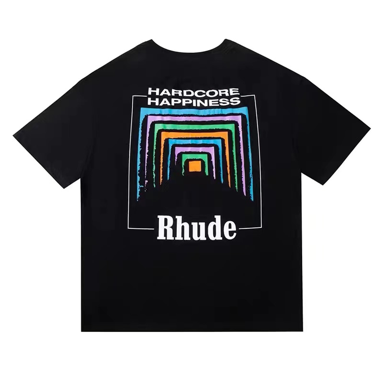 Rhude Loose T Shirts Men Top Cotton Horse Steed Print Short Sleev (2) - newkick.cc