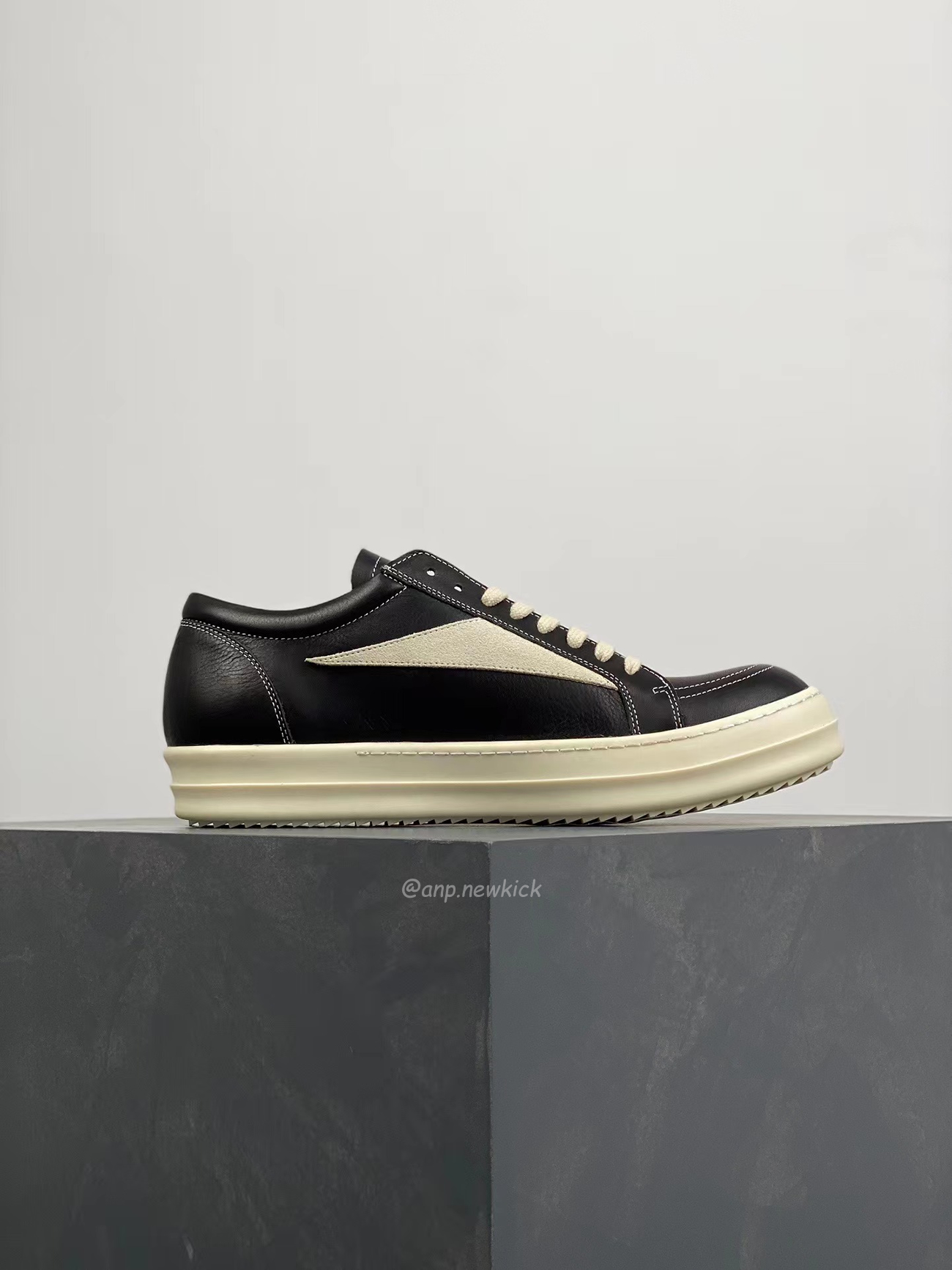 Rick Owens Leather Low Top Vintage Sneakers Suede Canvas Black Taupe Grey Faded Pnk Pearl Milk Dark Dust (28) - newkick.cc