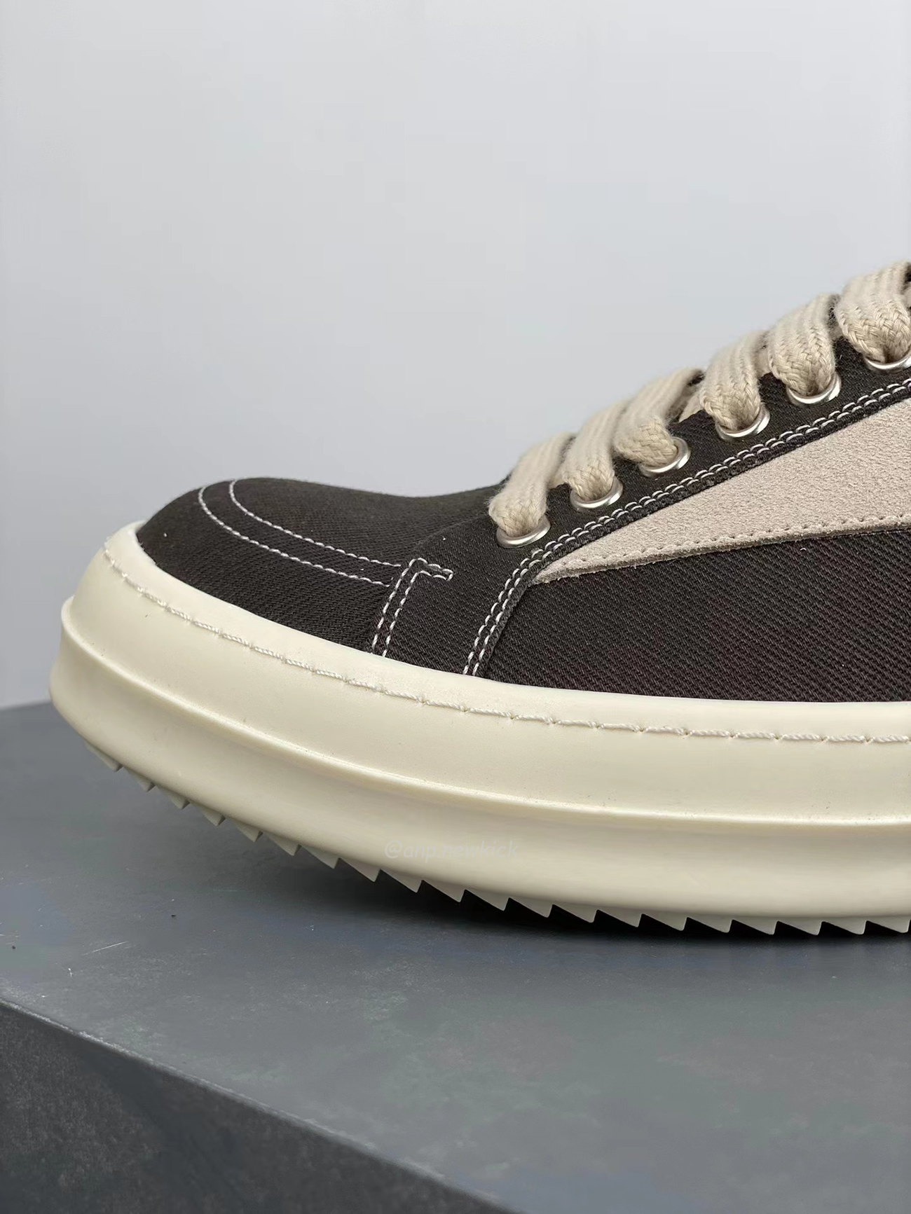 Rick Owens Leather Low Top Vintage Sneakers Suede Canvas Black Taupe Grey Faded Pnk Pearl Milk Dark Dust (29) - newkick.cc