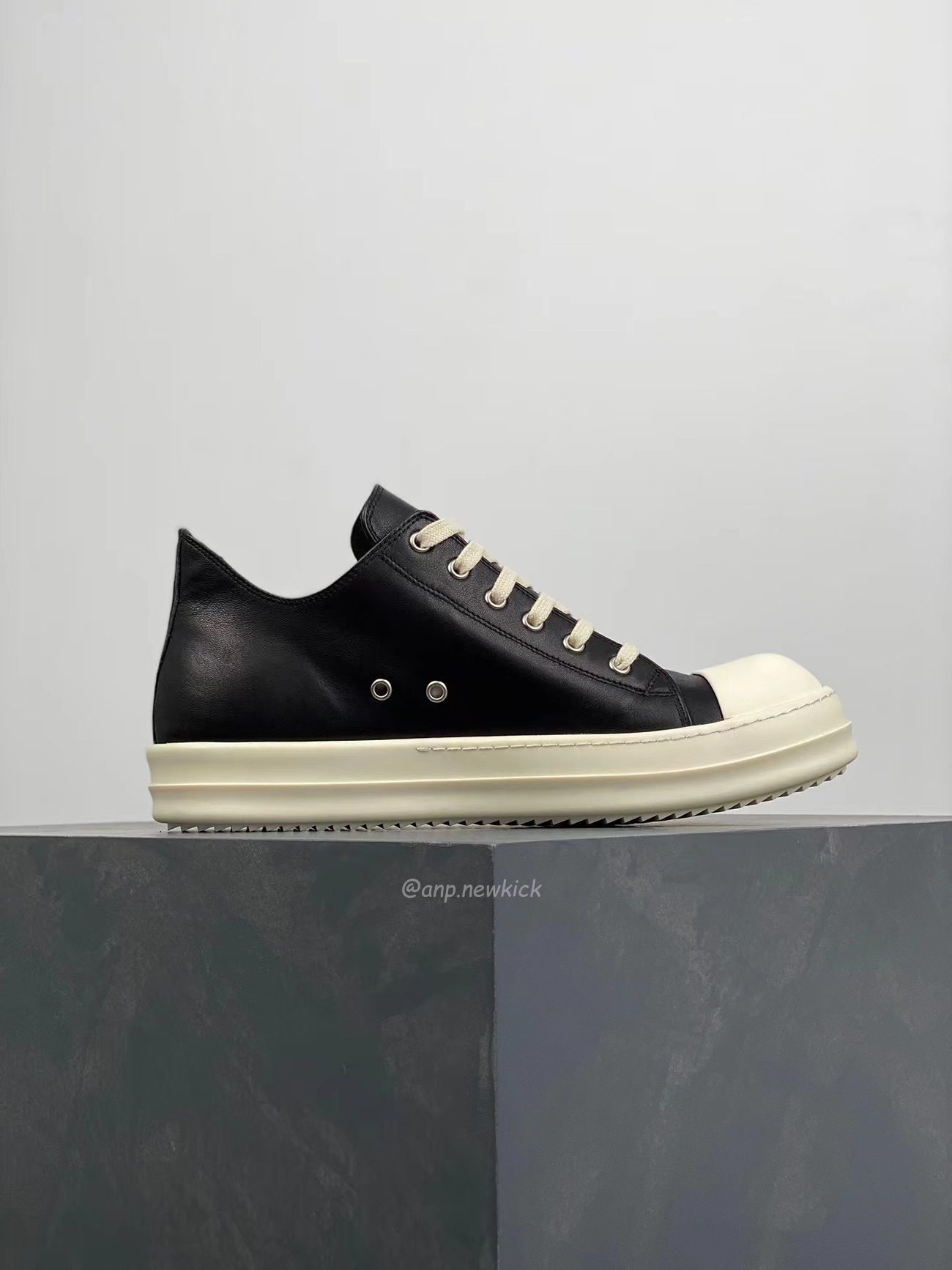 Rick Owens Leather Low Top Vintage Sneakers Suede Canvas Black Taupe Grey Faded Pnk Pearl Milk Dark Dust (32) - newkick.cc