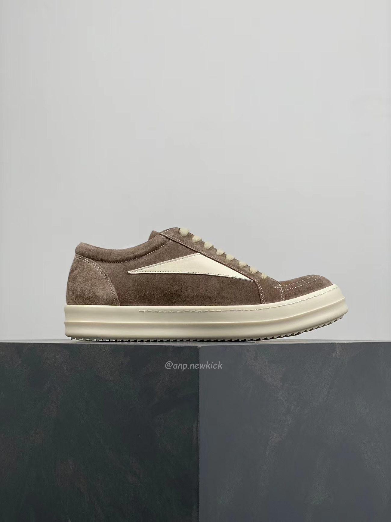 Rick Owens Leather Low Top Vintage Sneakers Suede Canvas Black Taupe Grey Faded Pnk Pearl Milk Dark Dust (9) - newkick.cc