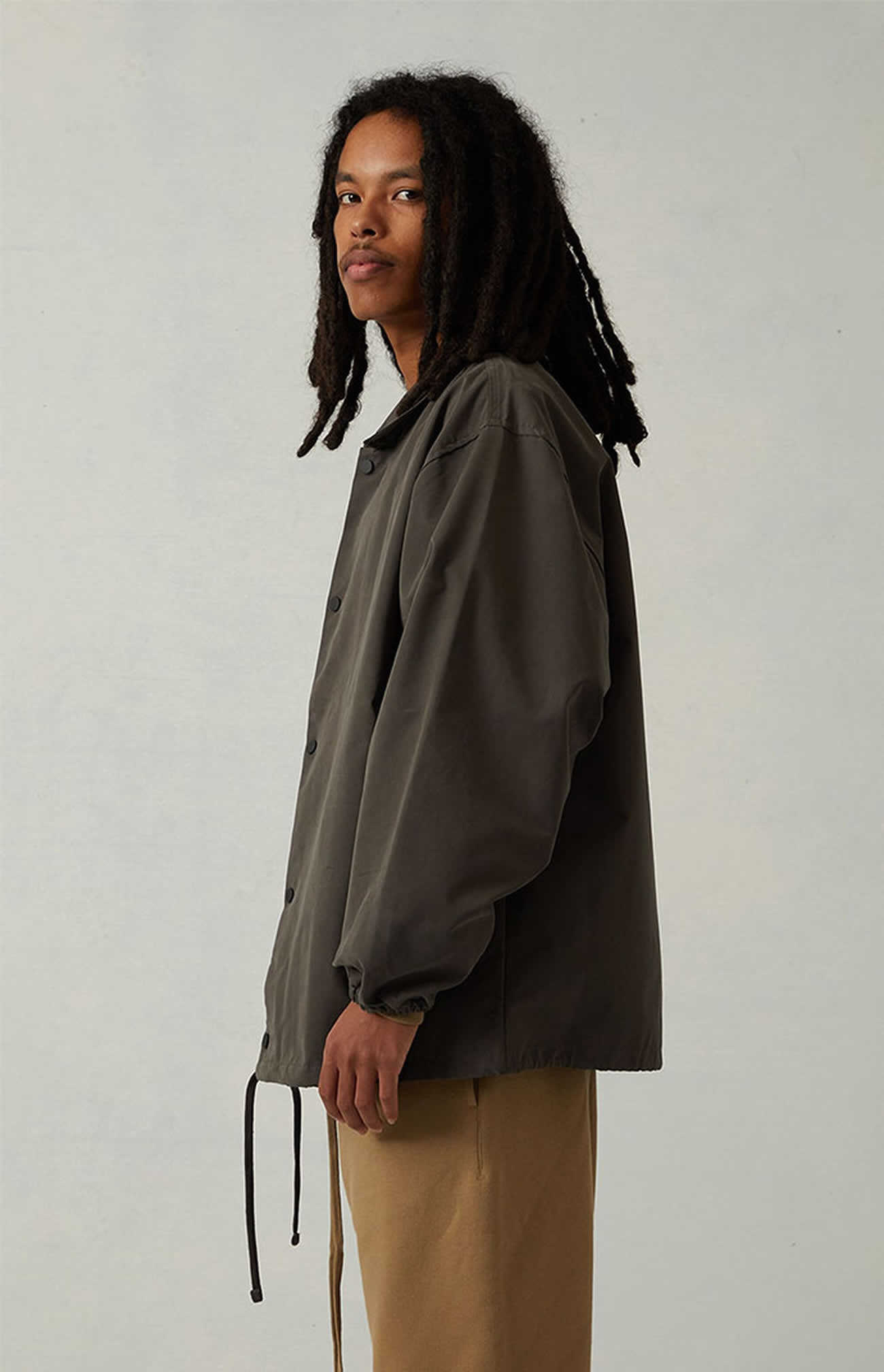 Fear Of God Essentials 1977 Coaches Jacket Iron Oak (20) - newkick.cc