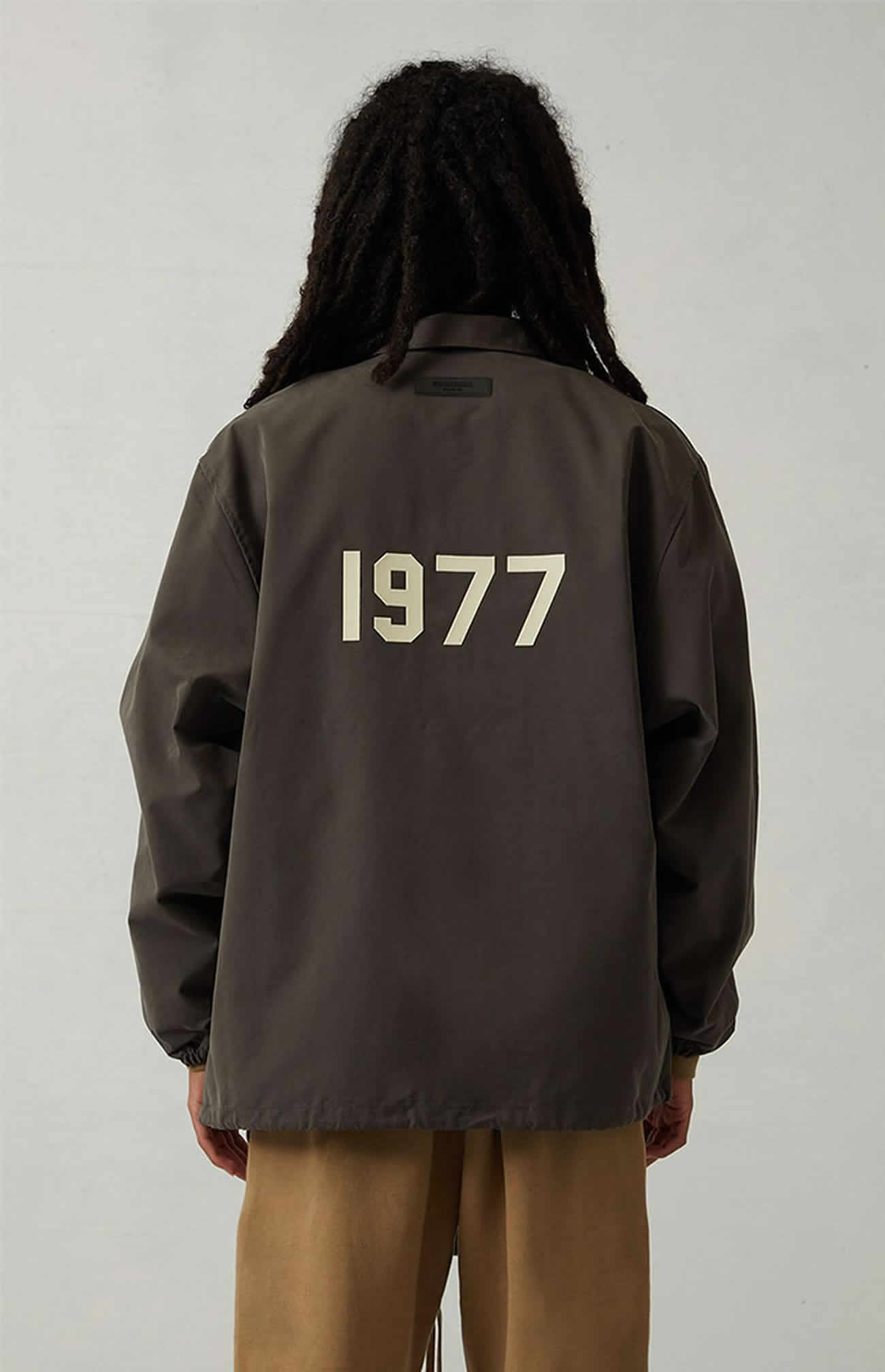 Fear Of God Essentials 1977 Coaches Jacket Iron Oak (22) - newkick.cc