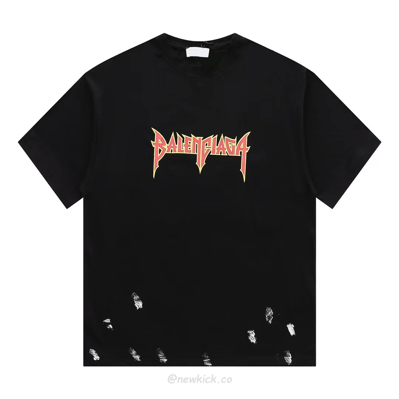 Balenciaga Metal Vintage Oversized T Shirt Black Multi Ss22 (1) - newkick.cc