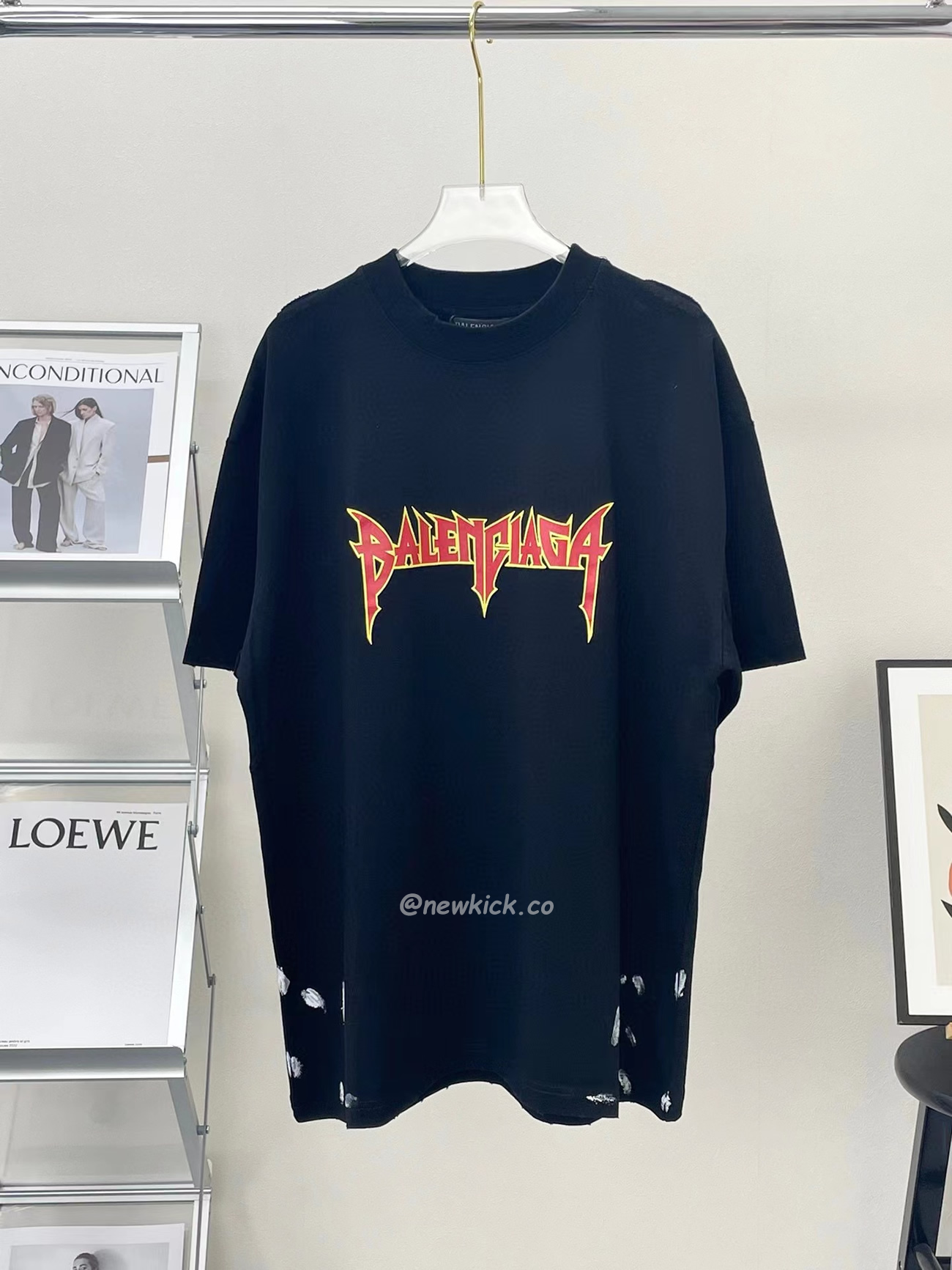 Balenciaga Metal Vintage Oversized T Shirt Black Multi Ss22 (5) - newkick.cc