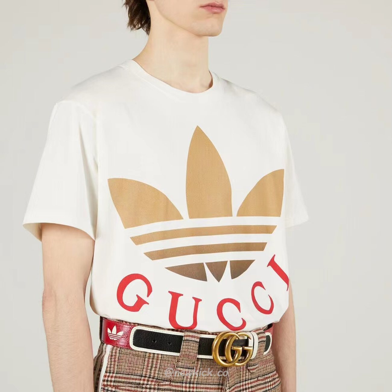 Gucci X Adidas Cotton Jersey T Shirt (12) - newkick.cc