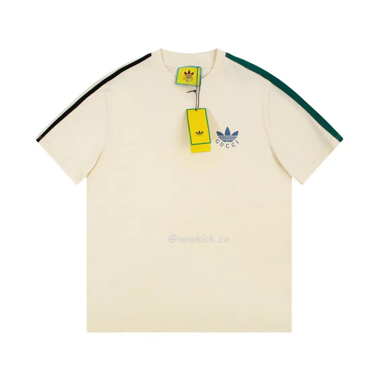 Gucci X Adidas Trefoil Print T Shirt Off White Ss22 (4) - newkick.cc