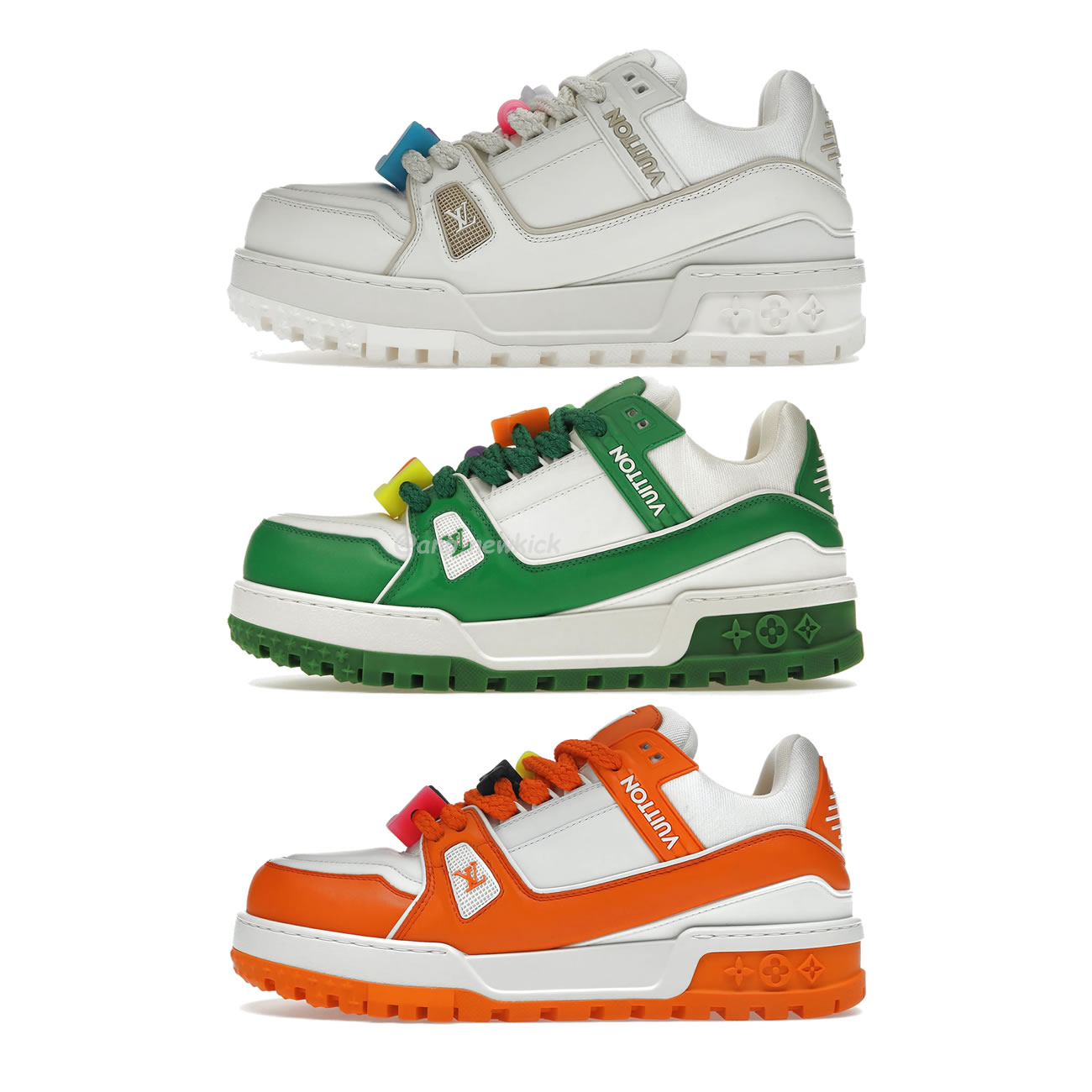 Louis Vuitton Trainer Maxi Orange Green White Black (1) - newkick.cc