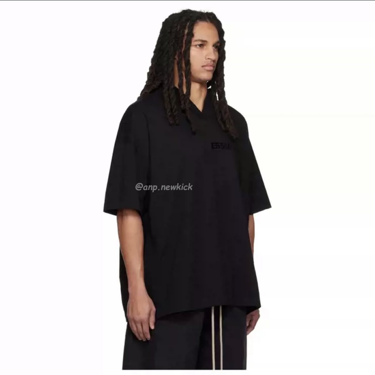 Fear Of God Essentials Logo Printed V Neck T Shirt (4) - newkick.cc