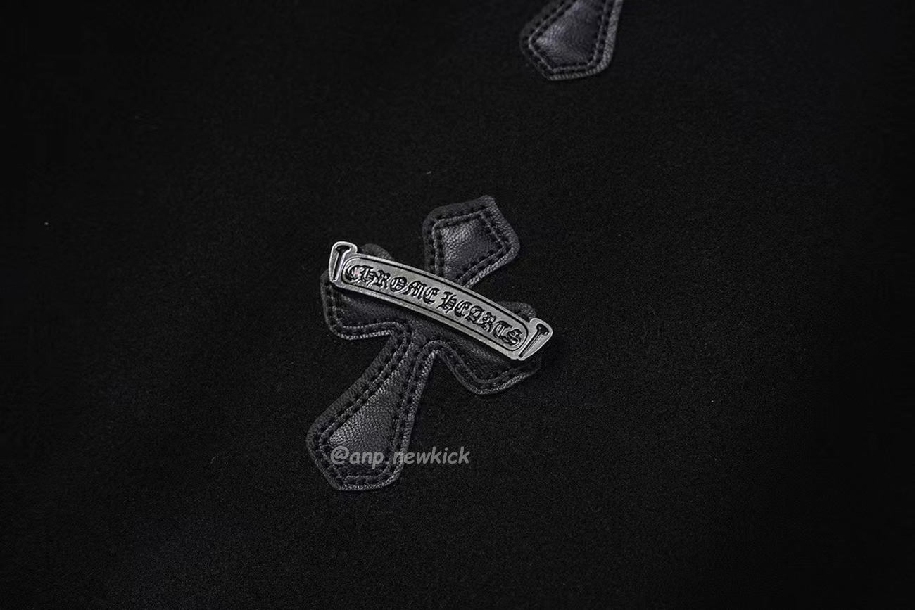 Chrome Hearts Patchwork Baseball Cross Jacket Black White (9) - newkick.cc